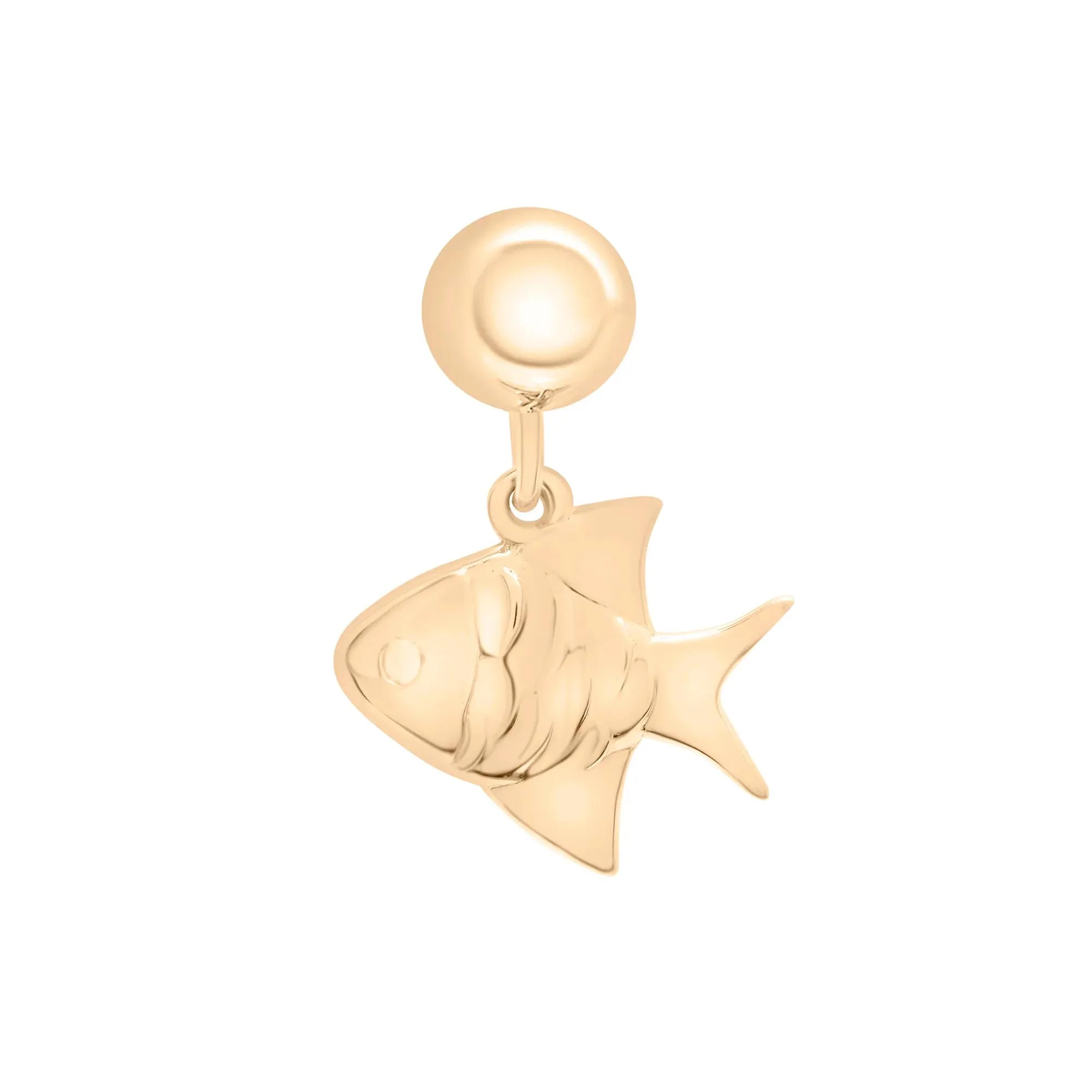 Fish Bead Charm Vermeil Yellow Size 14.00mm - Image 5
