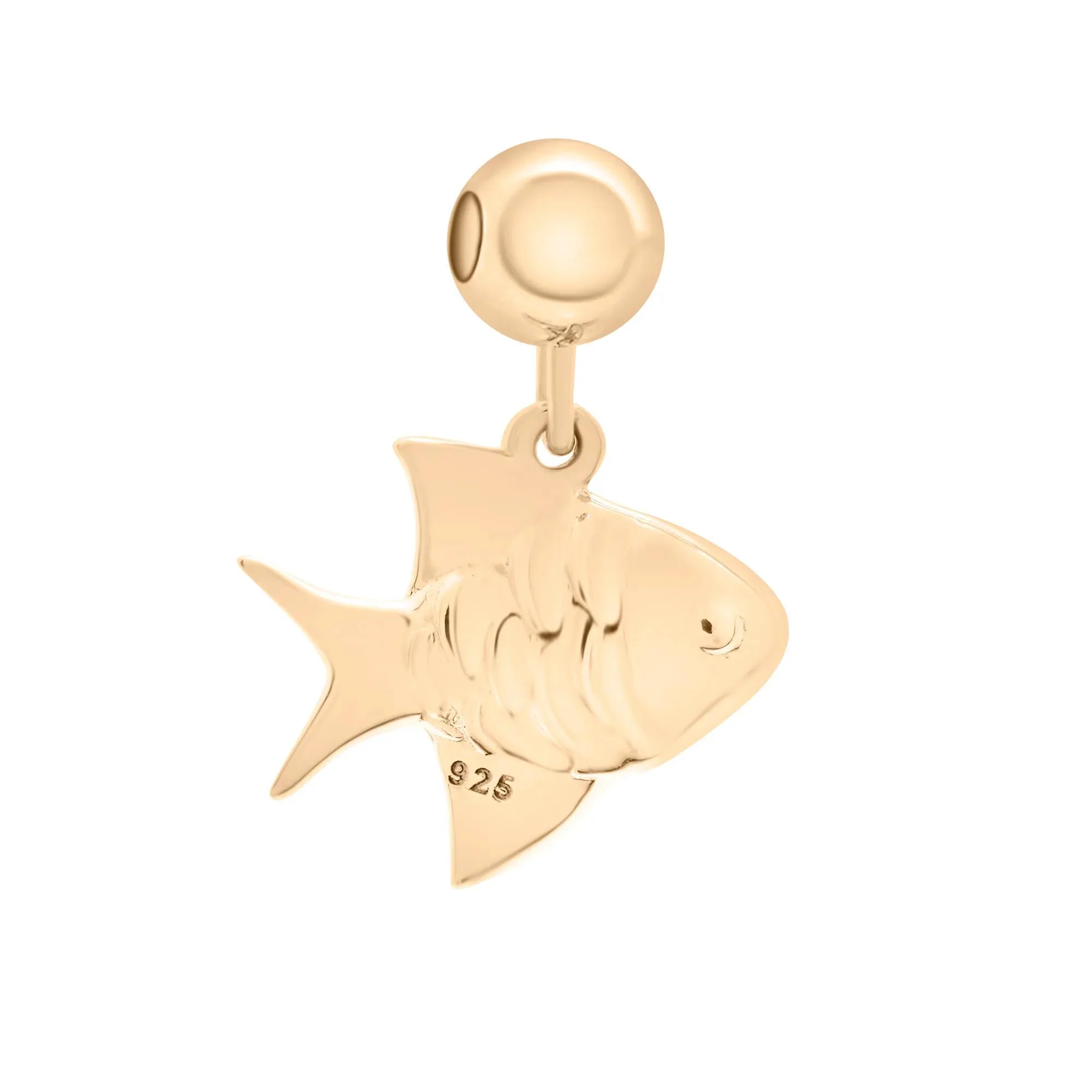 Fish Bead Charm Vermeil Yellow Size 14.00mm - Image 7