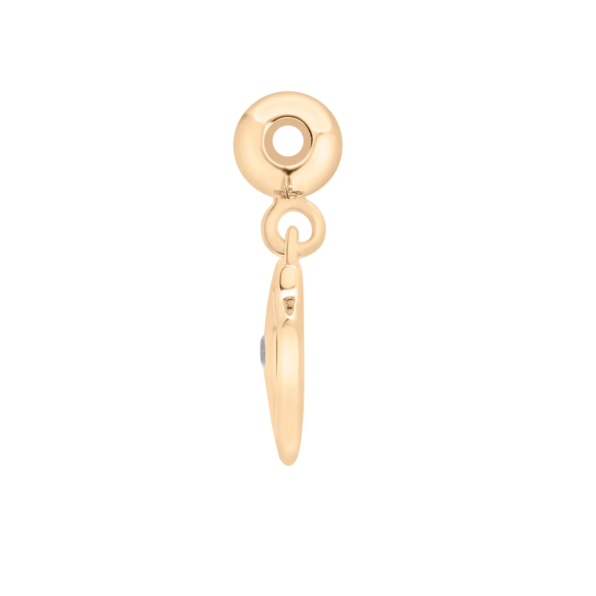 Diamond Accent Shield Bead Charm Vermeil Yellow Size 14.50mm - Image 6