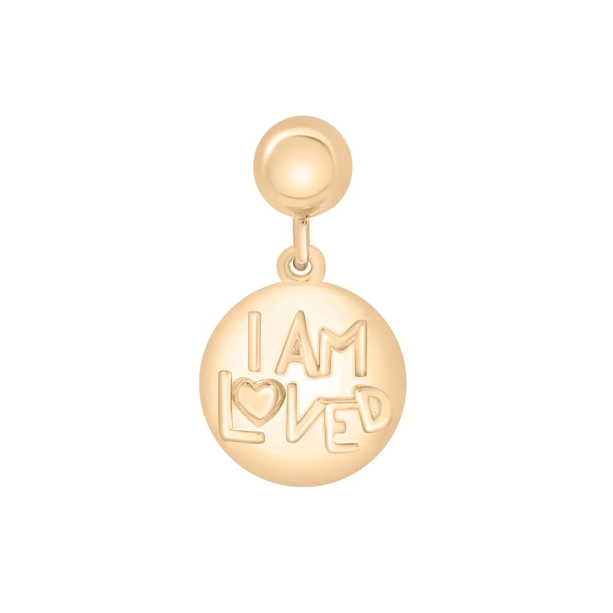 I Am Loved Disc Bead Charm Vermeil Yellow Size 14.00mm - Image 5