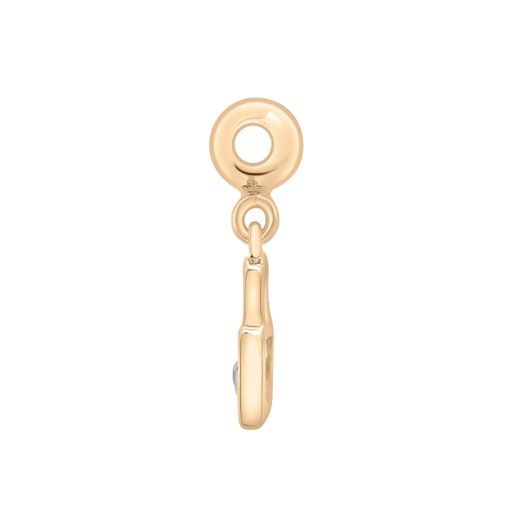 Diamond Accent Padlock Bead Charm Vermeil Yellow Size 15.50mm - Image 6