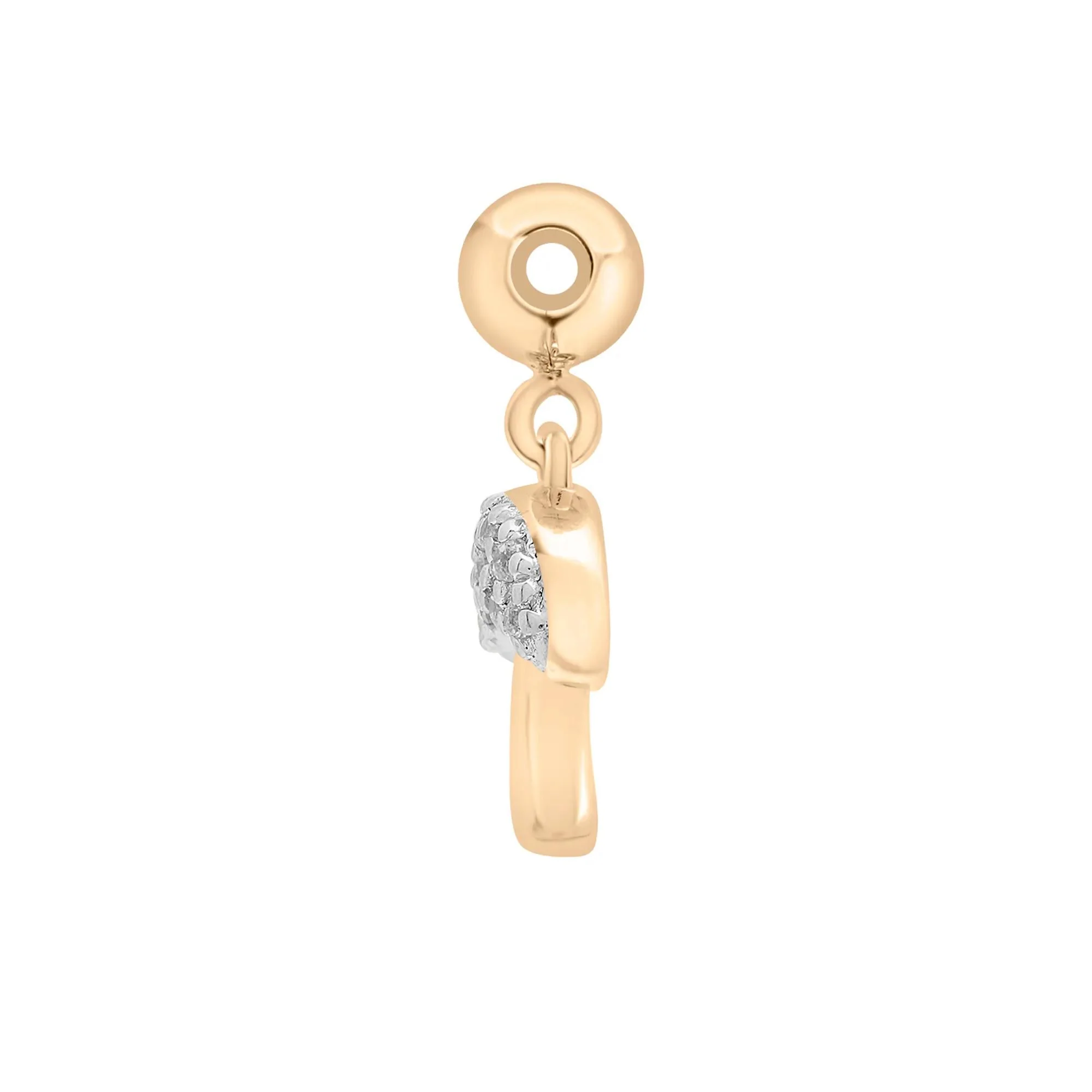 Diamond Accent Mushroom Bead Charm Vermeil Yellow Size 14.00mm - Image 6
