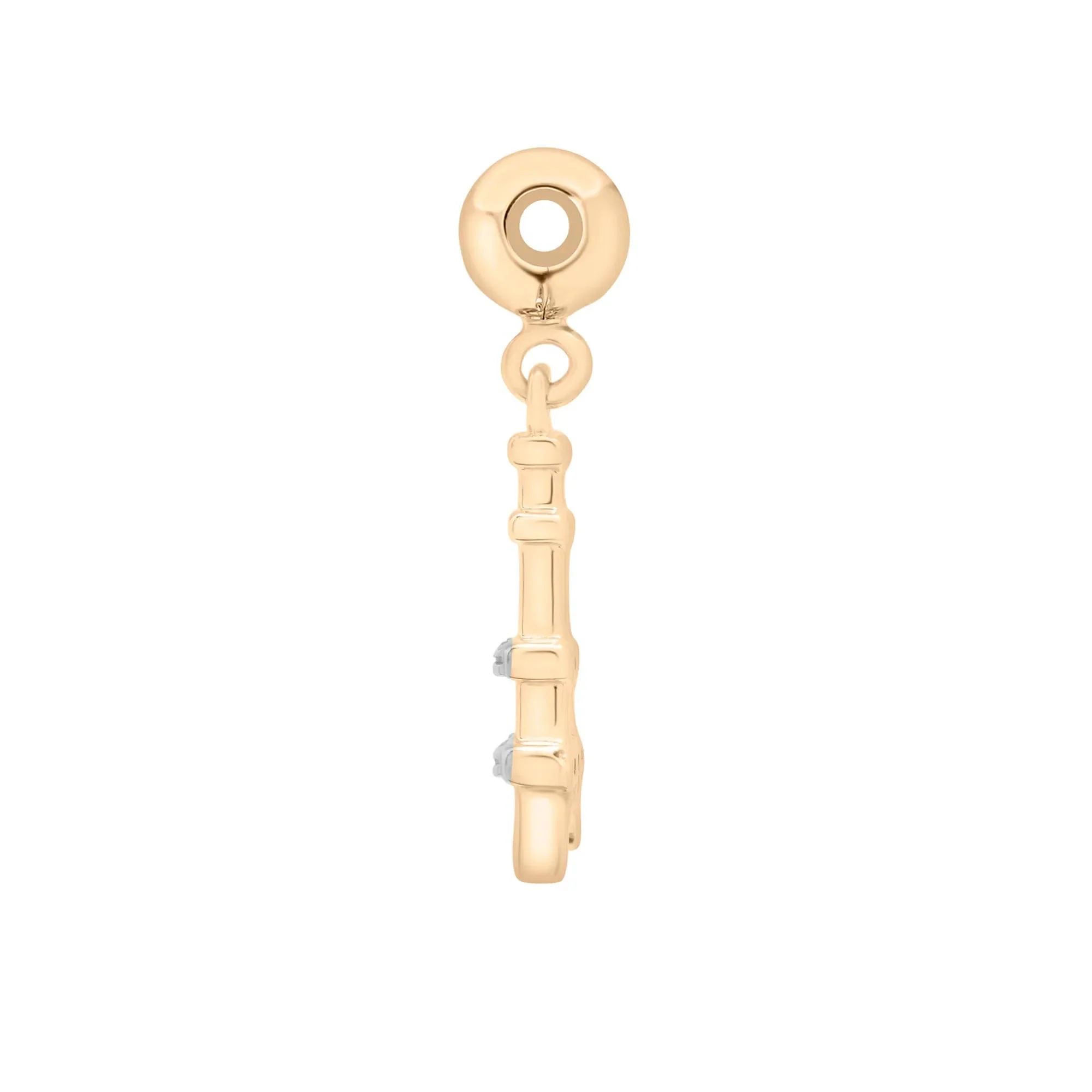 Diamond Accent Eiffel Tower Bead Charm Vermeil Yellow Size 16.50mm - Image 6