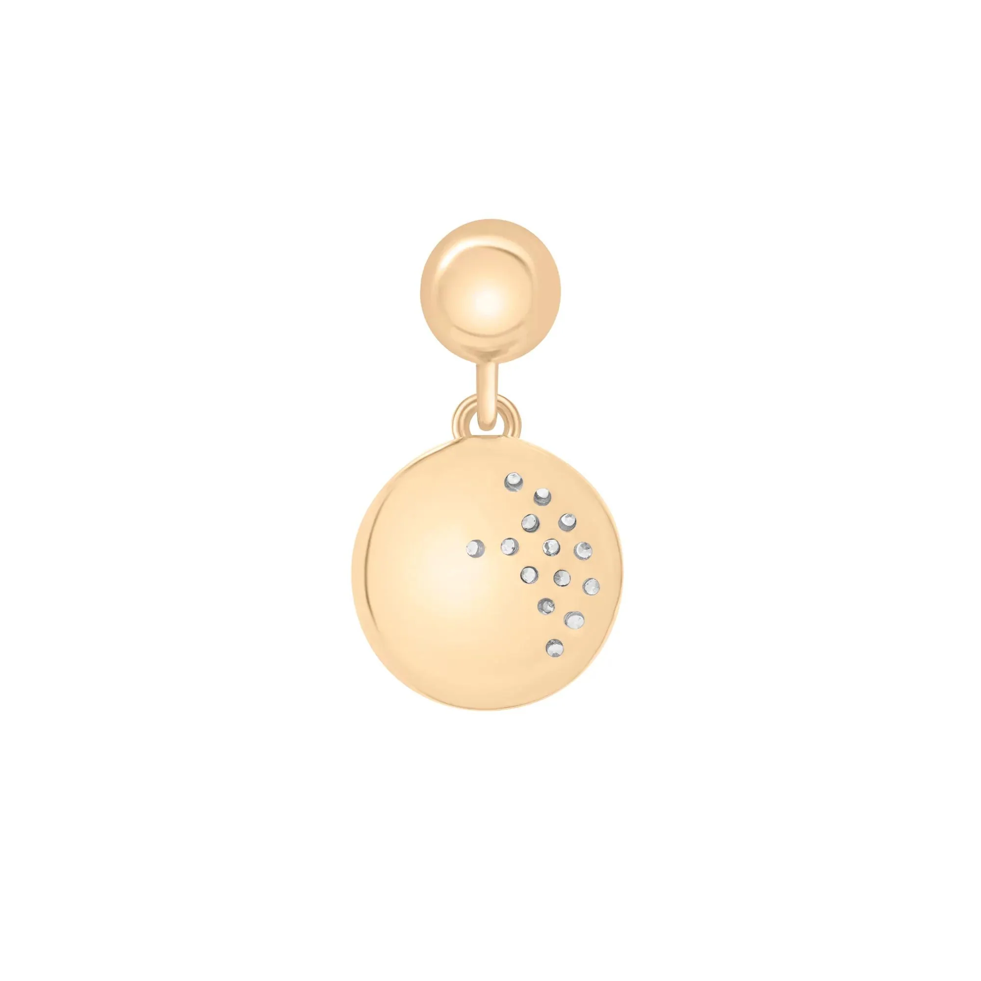 Diamond Accent Yin and Yang Bead Charm Vermeil Yellow Size 14.00mm - Image 7