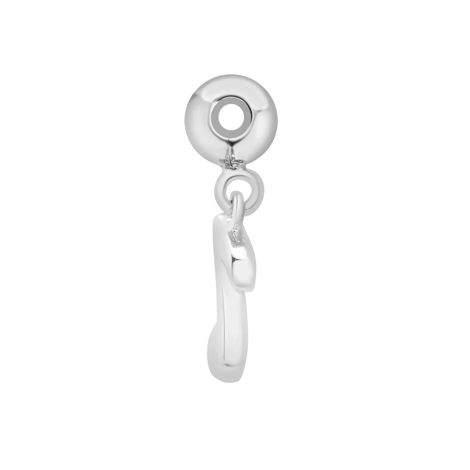 Music Note Bead Charm .925 Sterling Silver White Size 15.00mm - Image 6