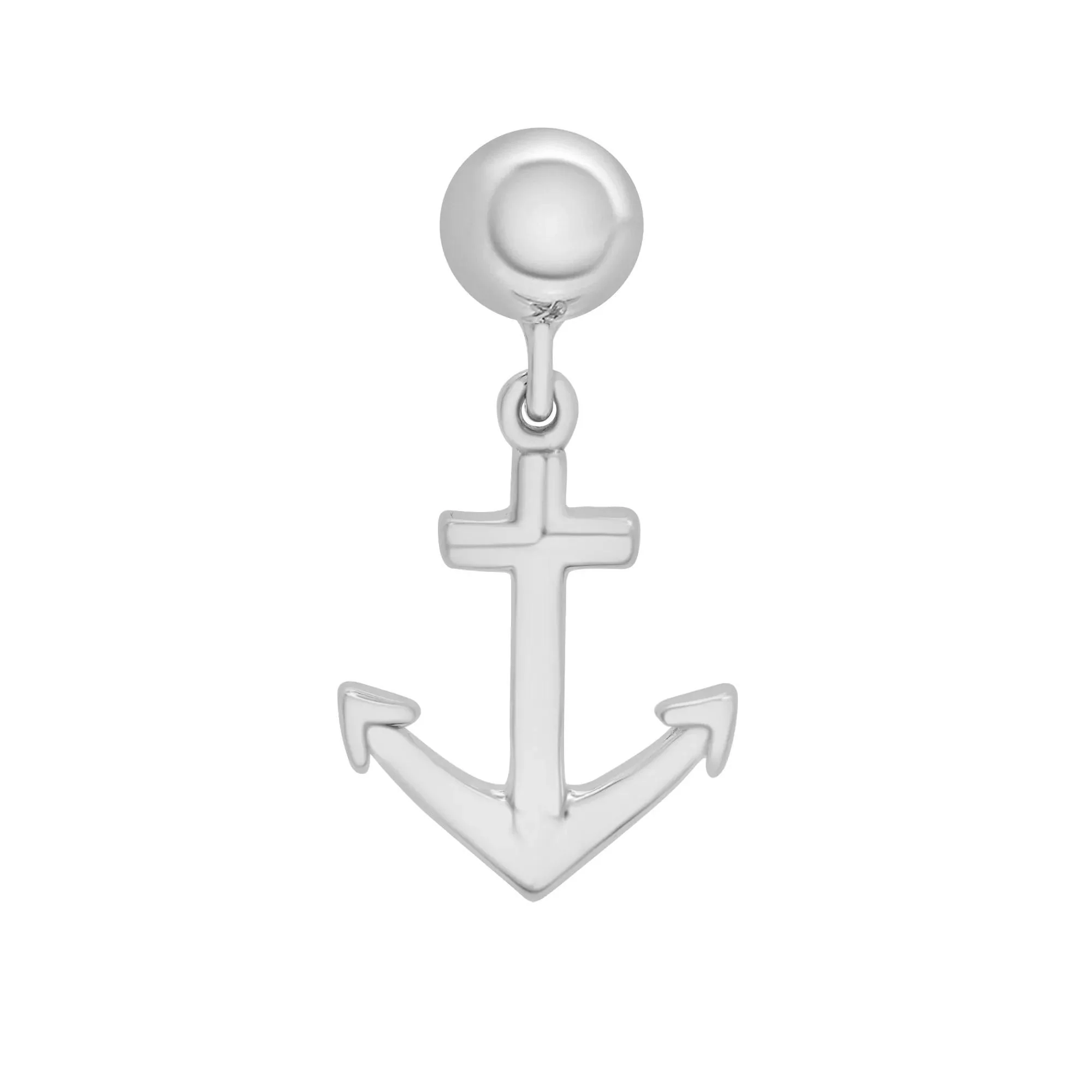 Anchor Bead Charm .925 Sterling Silver White Size 16.00mm - Image 5