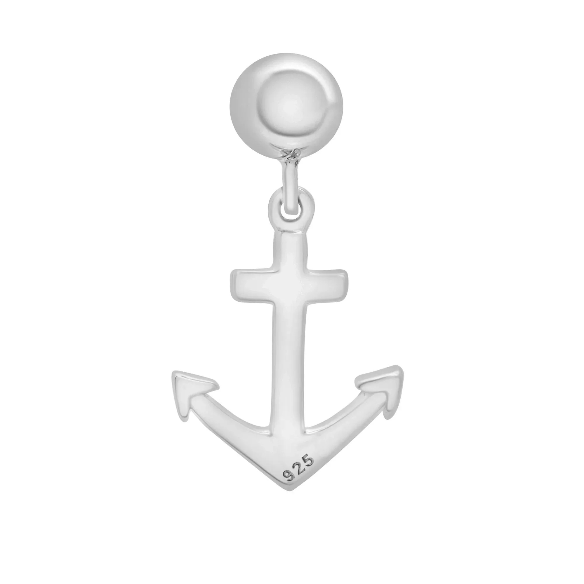 Anchor Bead Charm .925 Sterling Silver White Size 16.00mm - Image 7
