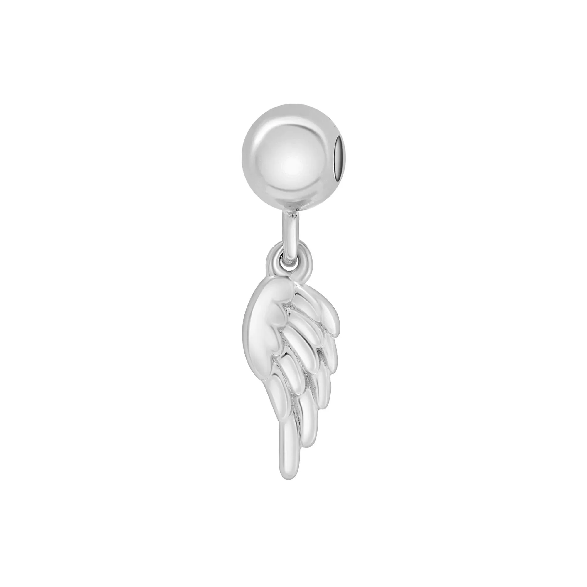 Angel Wing Bead Charm .925 Sterling Silver White Size 15.00mm - Image 5