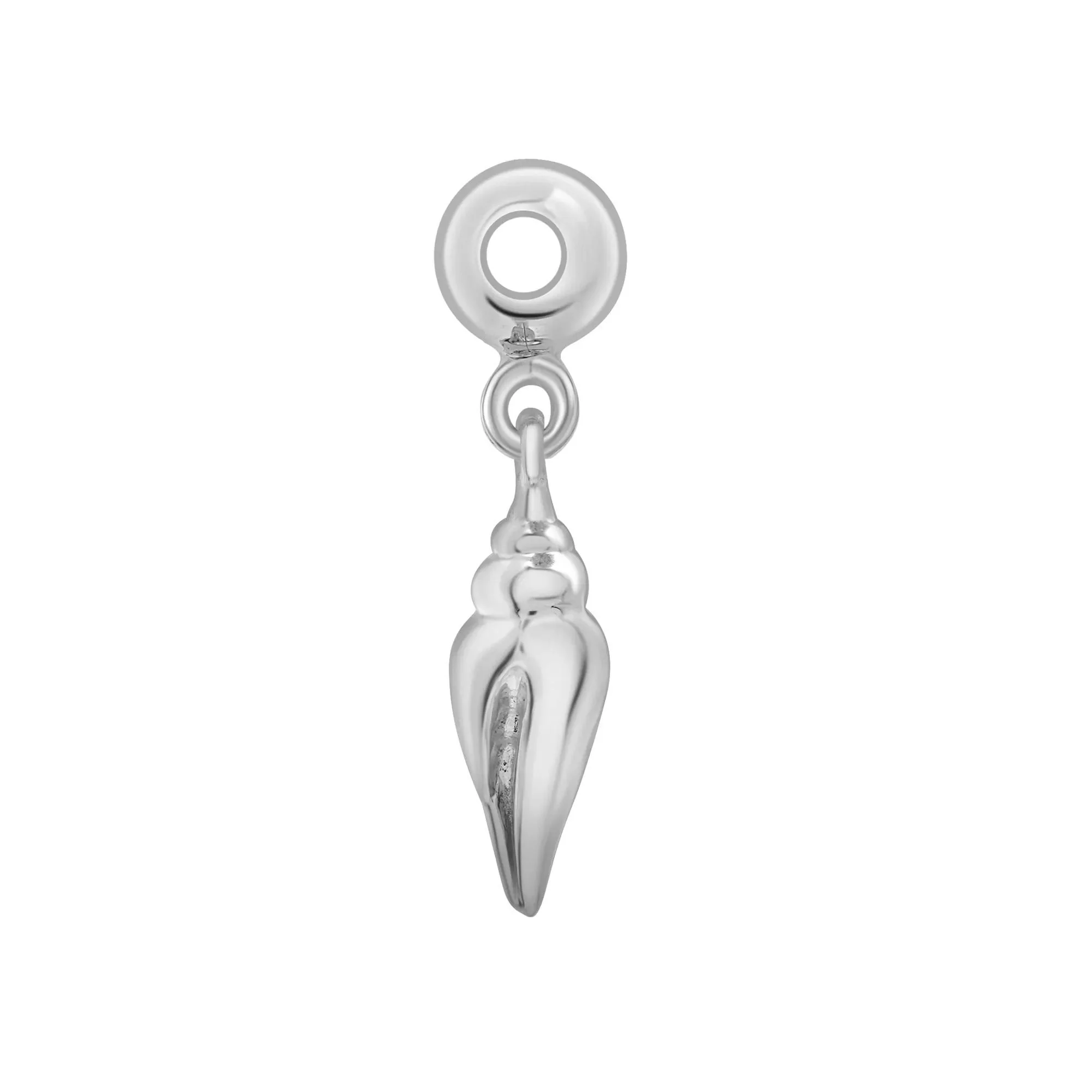 Conch Shell Bead Charm .925 Sterling Silver White Size 15.00mm - Image 6