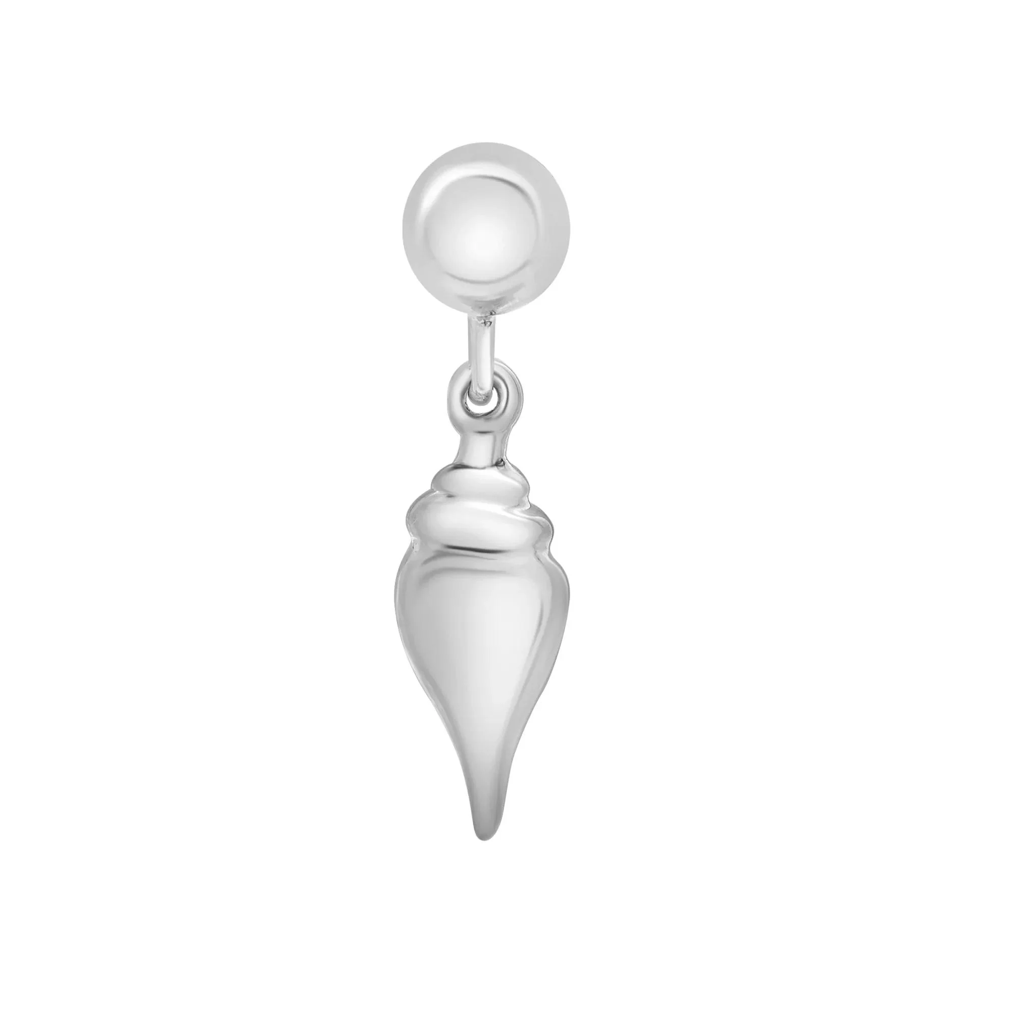 Conch Shell Bead Charm .925 Sterling Silver White Size 15.00mm - Image 7