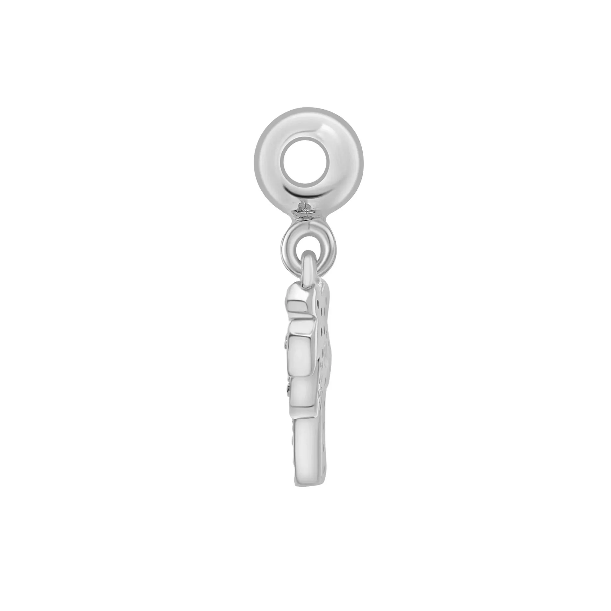 Diamond Accent Palm Tree Bead Charm .925 Sterling Silver White Size 13.50mm - Image 6