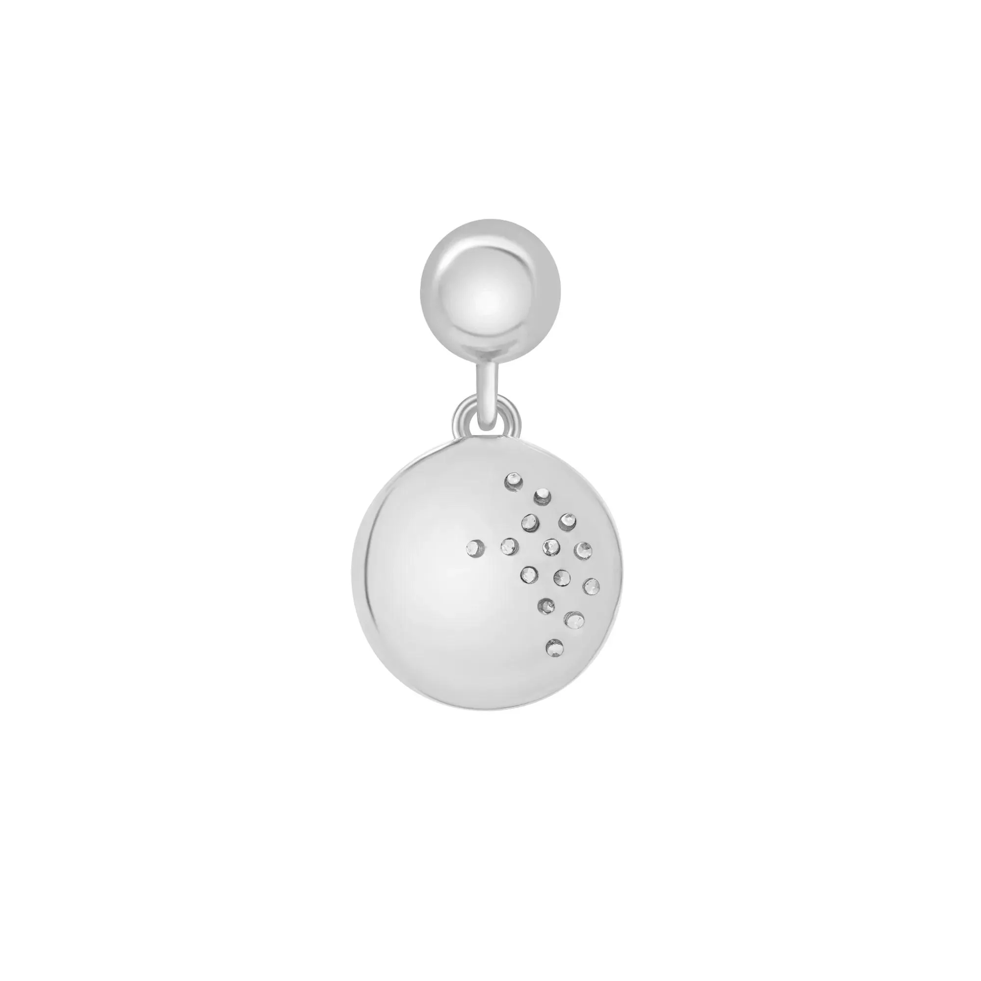 Diamond Accent Yin and Yang Bead Charm .925 Sterling Silver White Size 14.00mm - Image 7