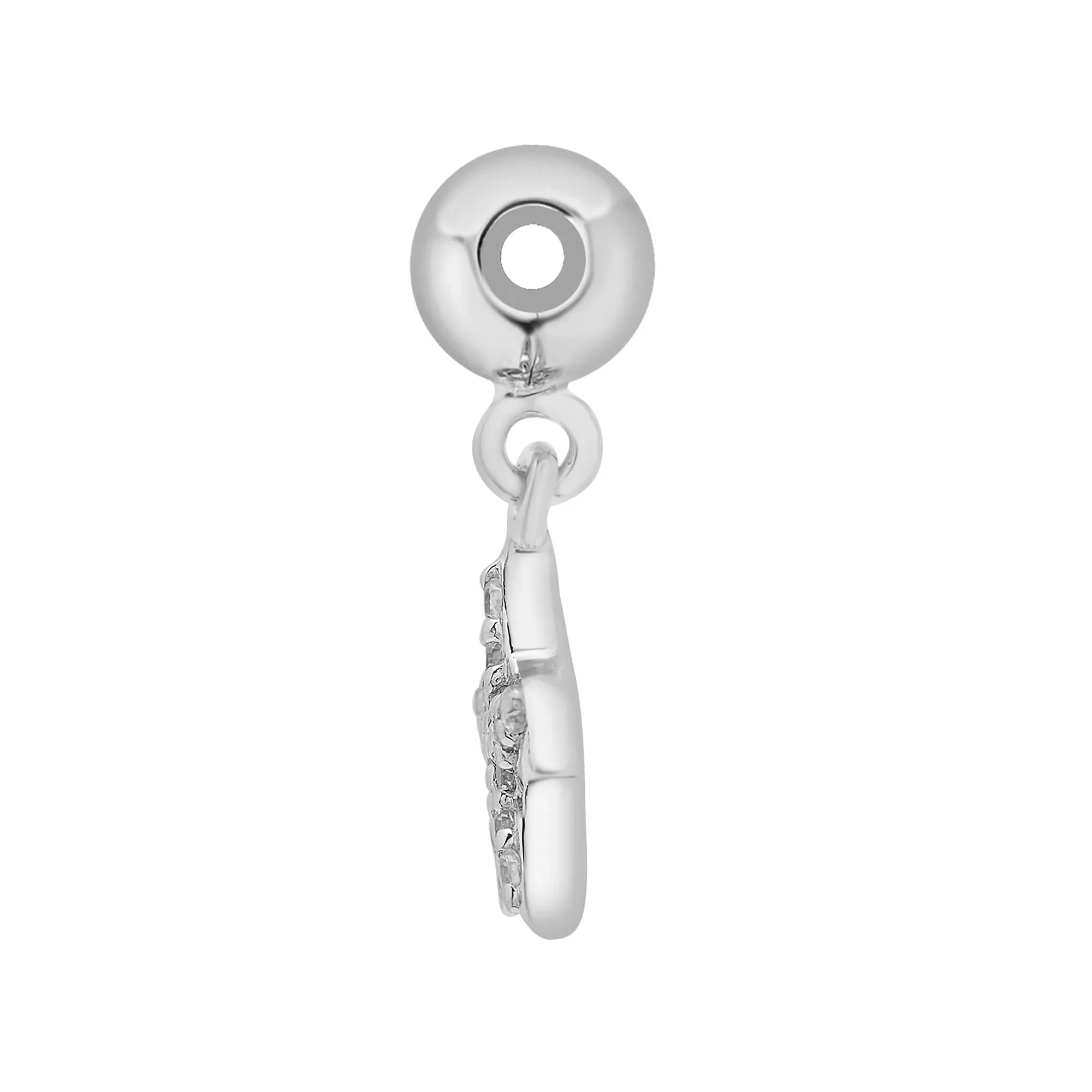 Diamond Accent Star Bead Charm .925 Sterling Silver White Size 13.00mm - Image 6