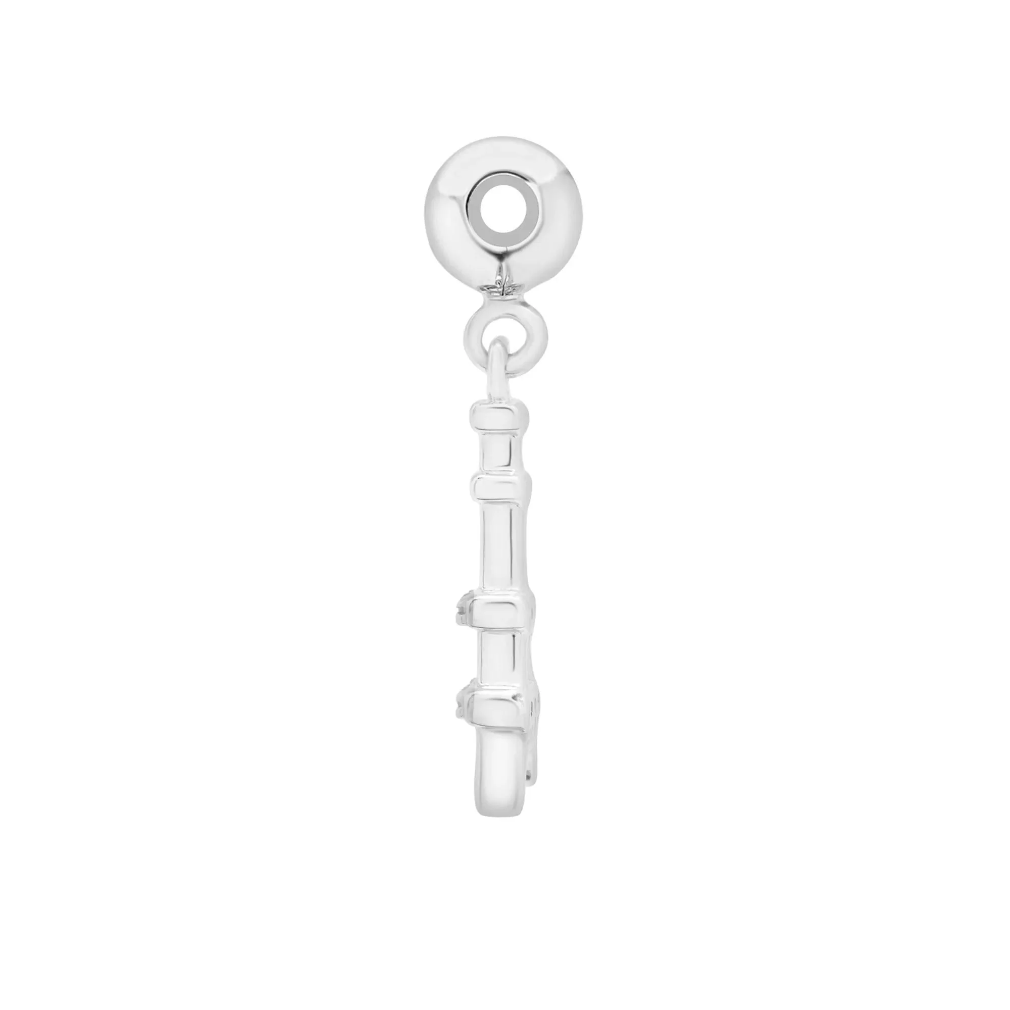 Diamond Accent Eiffel Tower Bead Charm .925 Sterling Silver White Size 16.50mm - Image 6