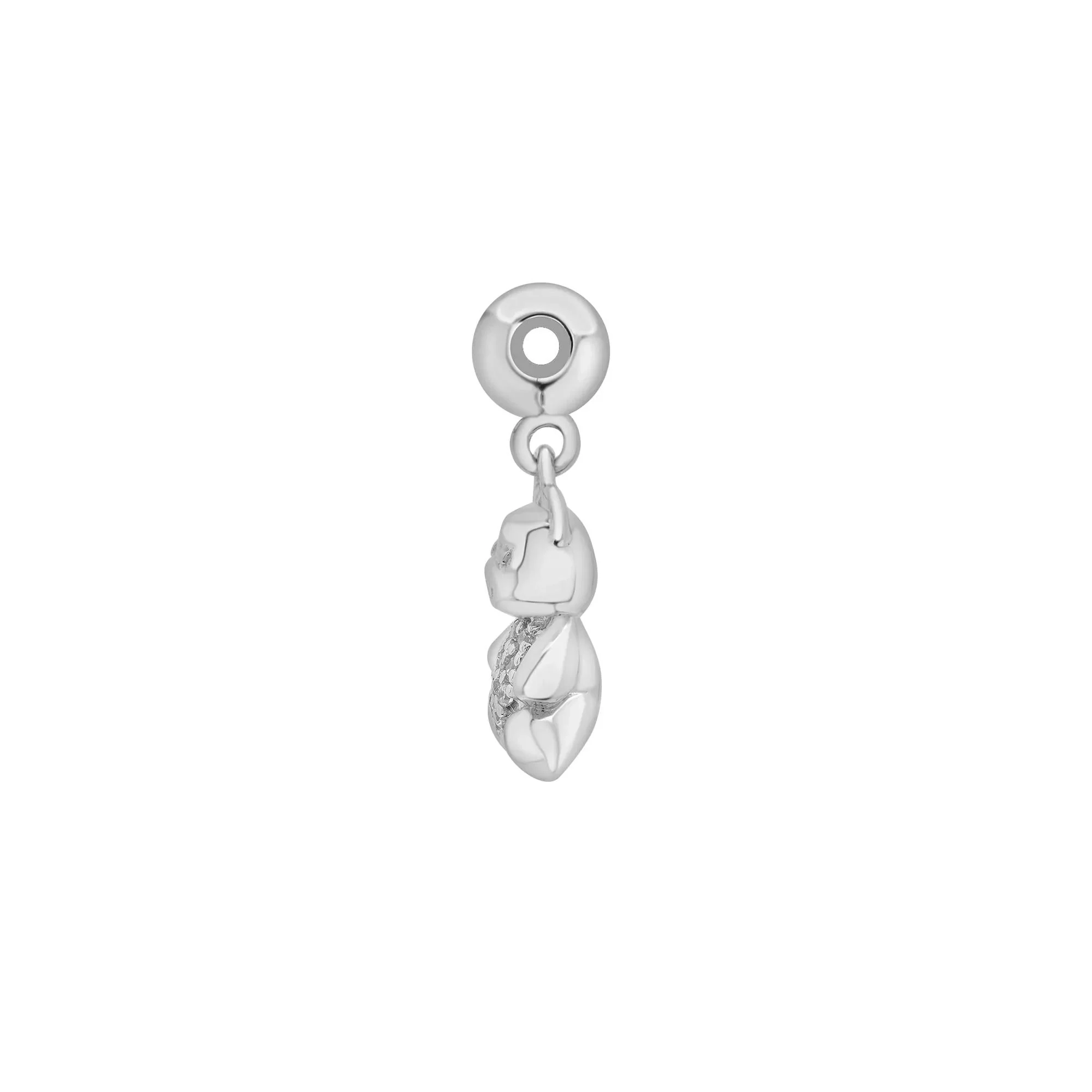 Diamond Accent Teddy Bear Bead Charm .925 Sterling Silver White Size 14.50mm - Image 6