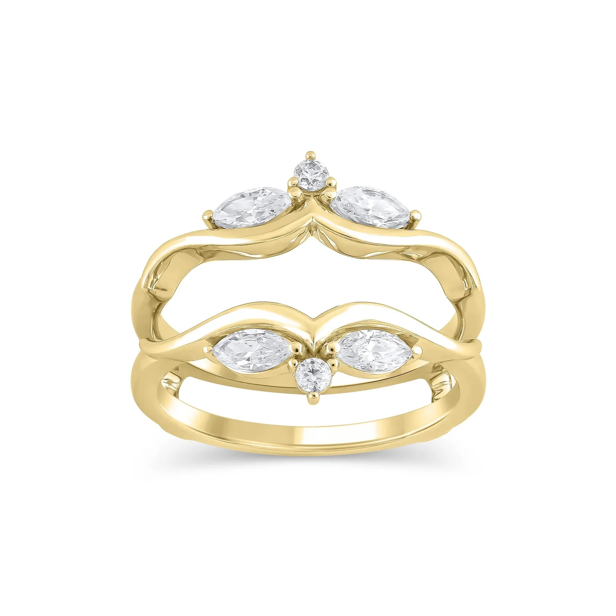 5/8 CT. Tw. Lab Grown Diamond Ring Insert 14K Yellow Gold Round Brilliant Cut Size 7