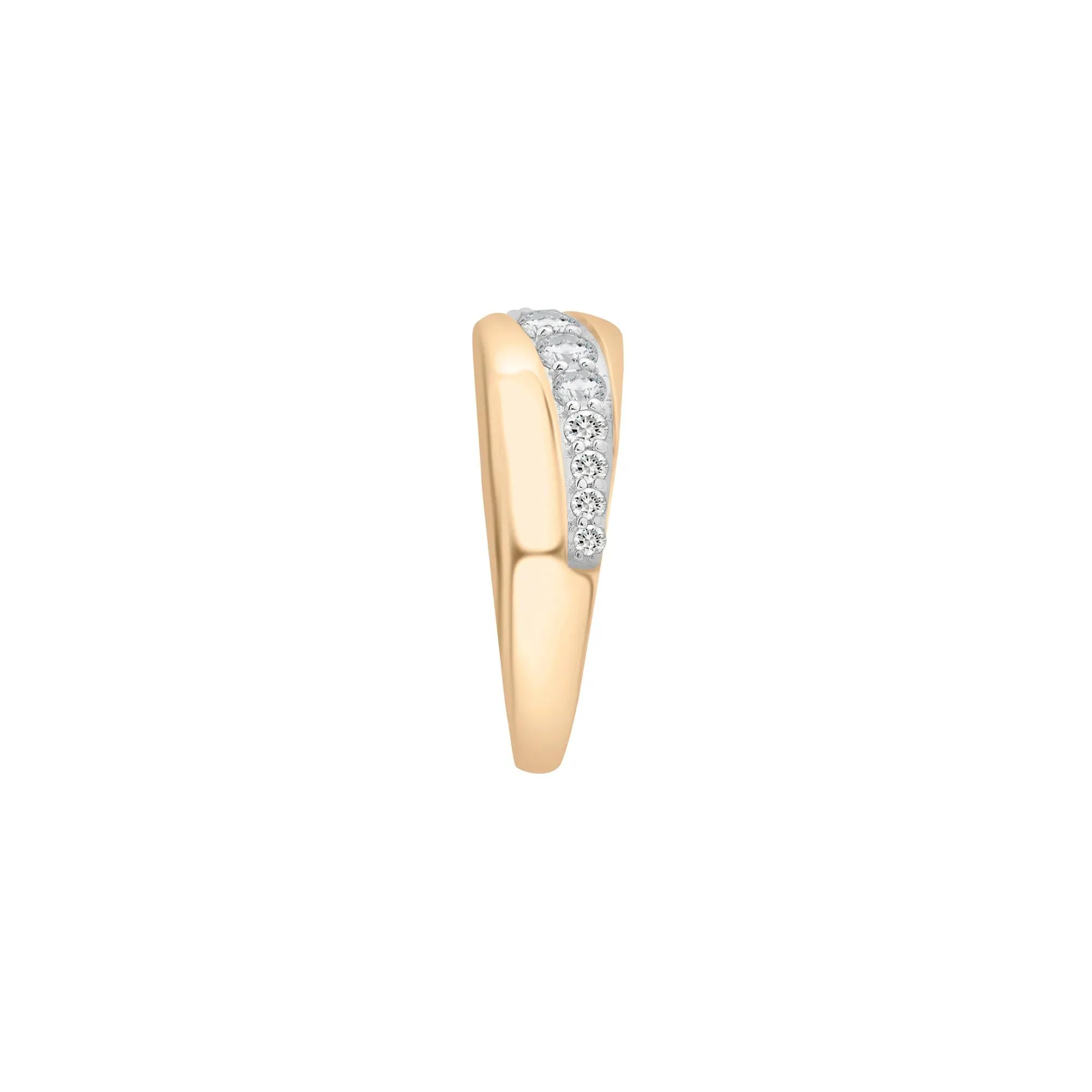 1/2 CT. Tw. Graduated Diamond Band Ring 10K Yellow Gold Size 6.5 2mm - Image 2
