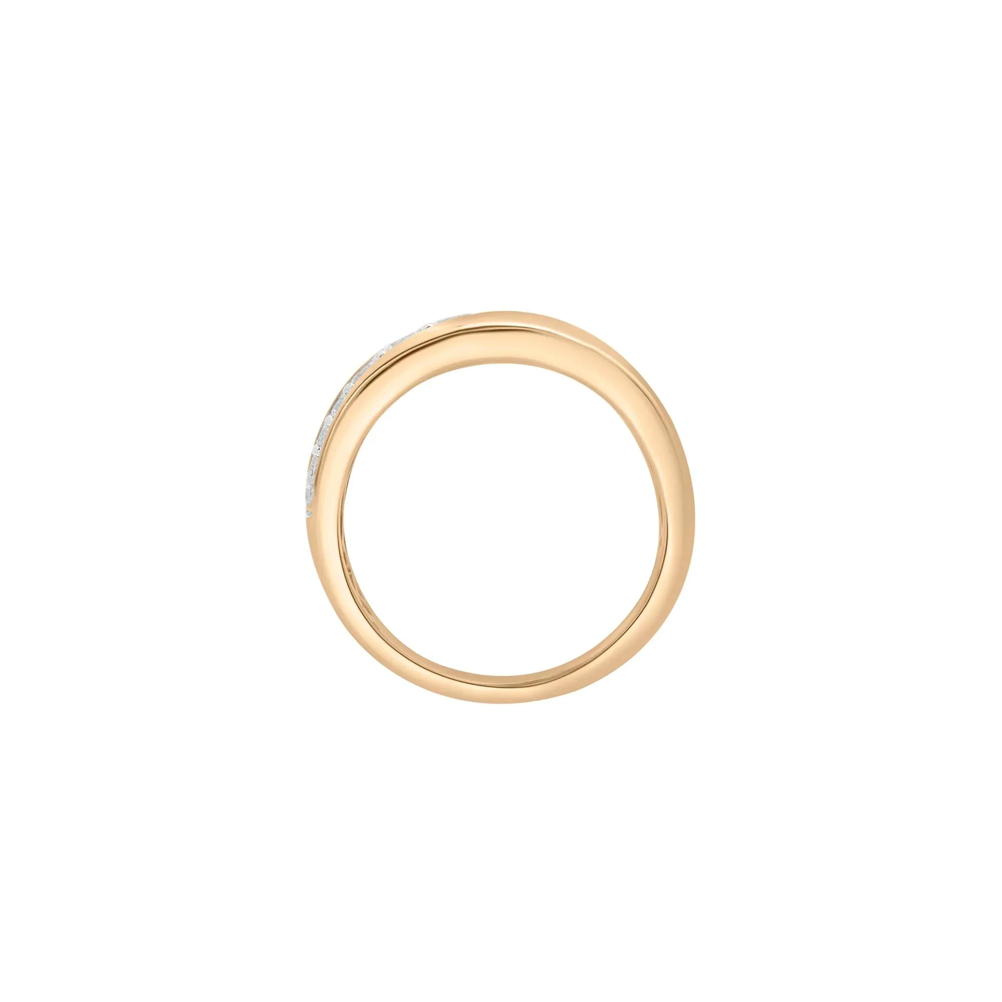 1/2 CT. Tw. Graduated Diamond Band Ring 10K Yellow Gold Size 6.5 2mm - Image 3