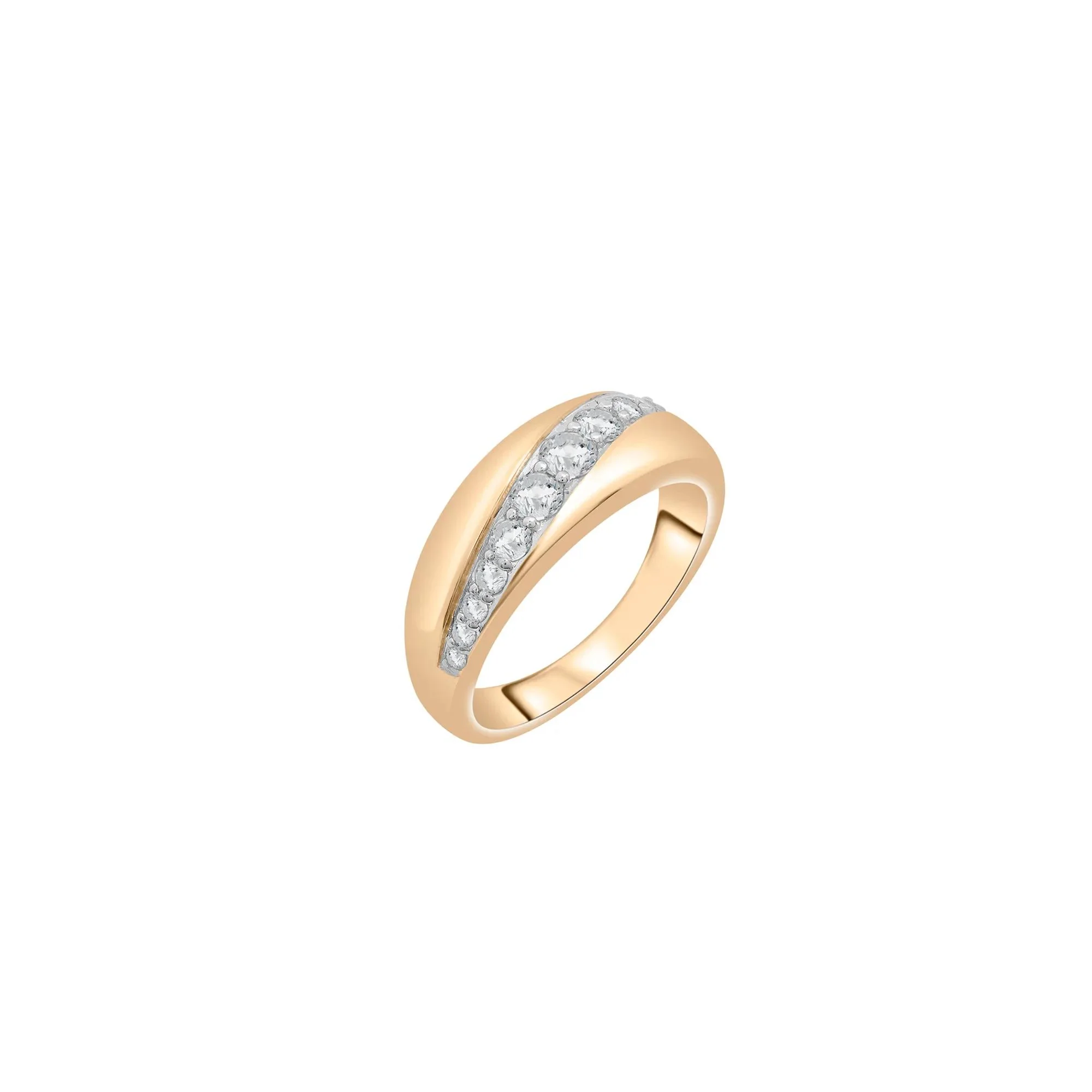 1/2 CT. Tw. Graduated Diamond Band Ring 10K Yellow Gold Size 7 2mm - Image 5