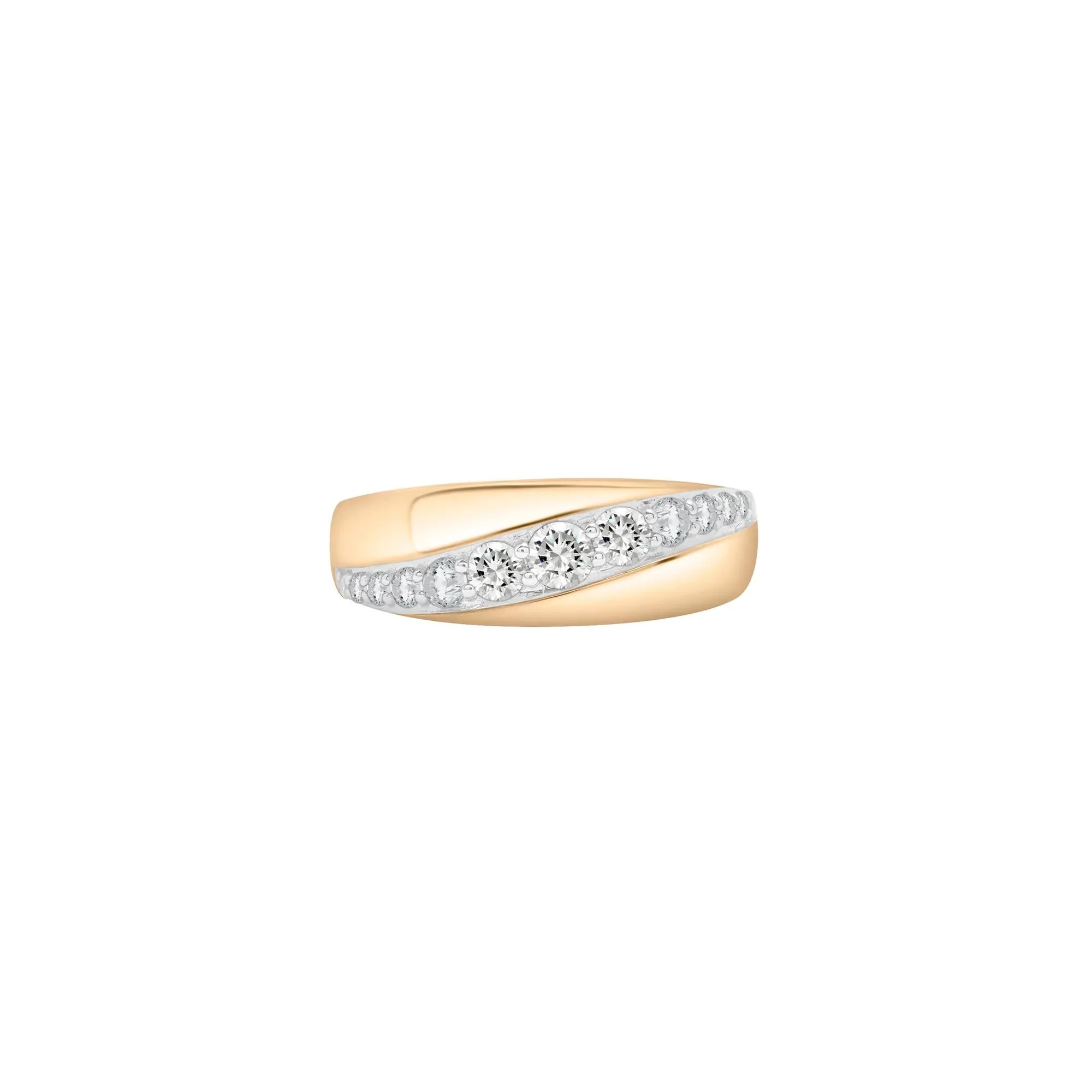 1/2 CT. Tw. Graduated Diamond Band Ring 10K Yellow Gold Size 8.5 2mm