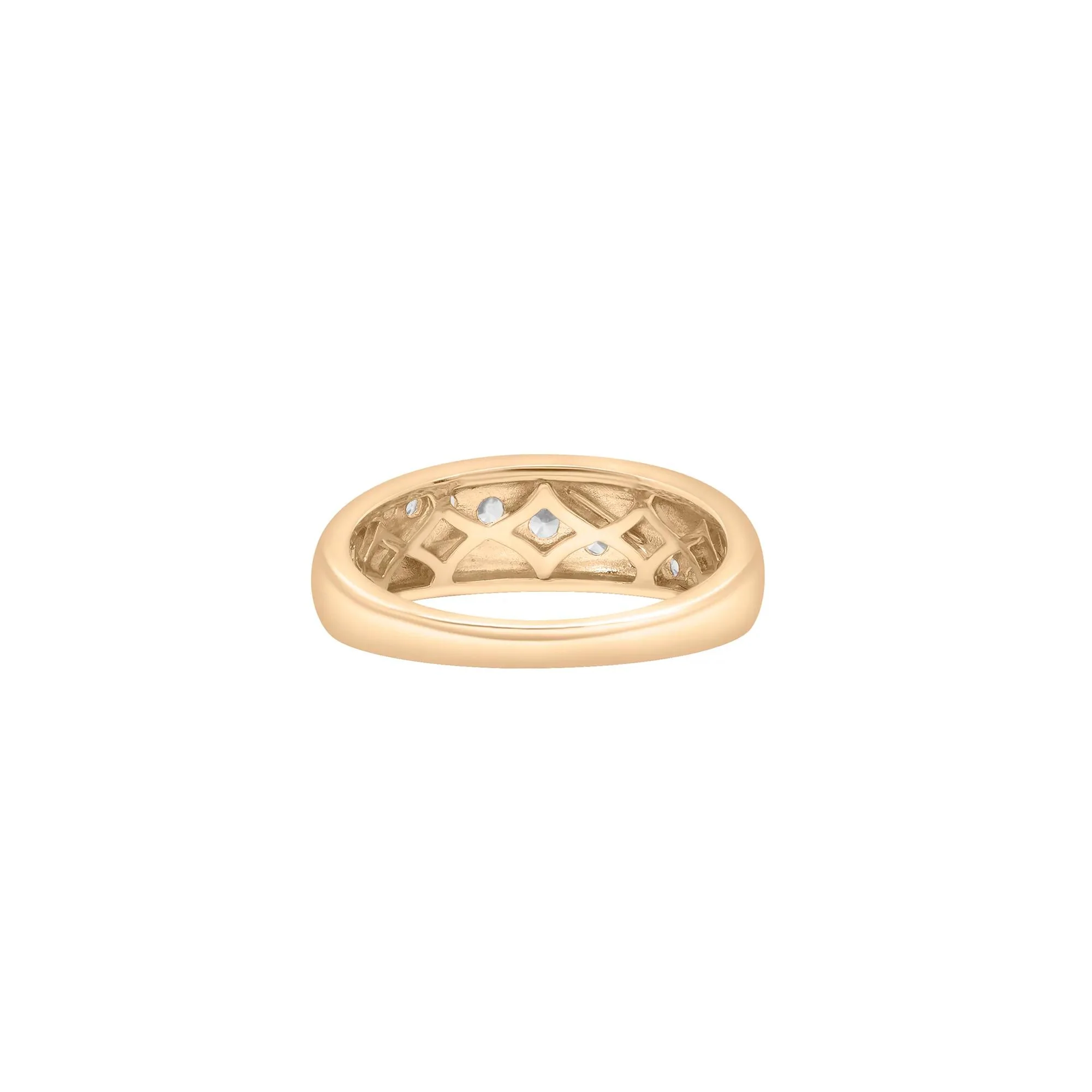 1/2 CT. Tw. Graduated Diamond Band Ring 10K Yellow Gold Size 9 2mm - Image 4