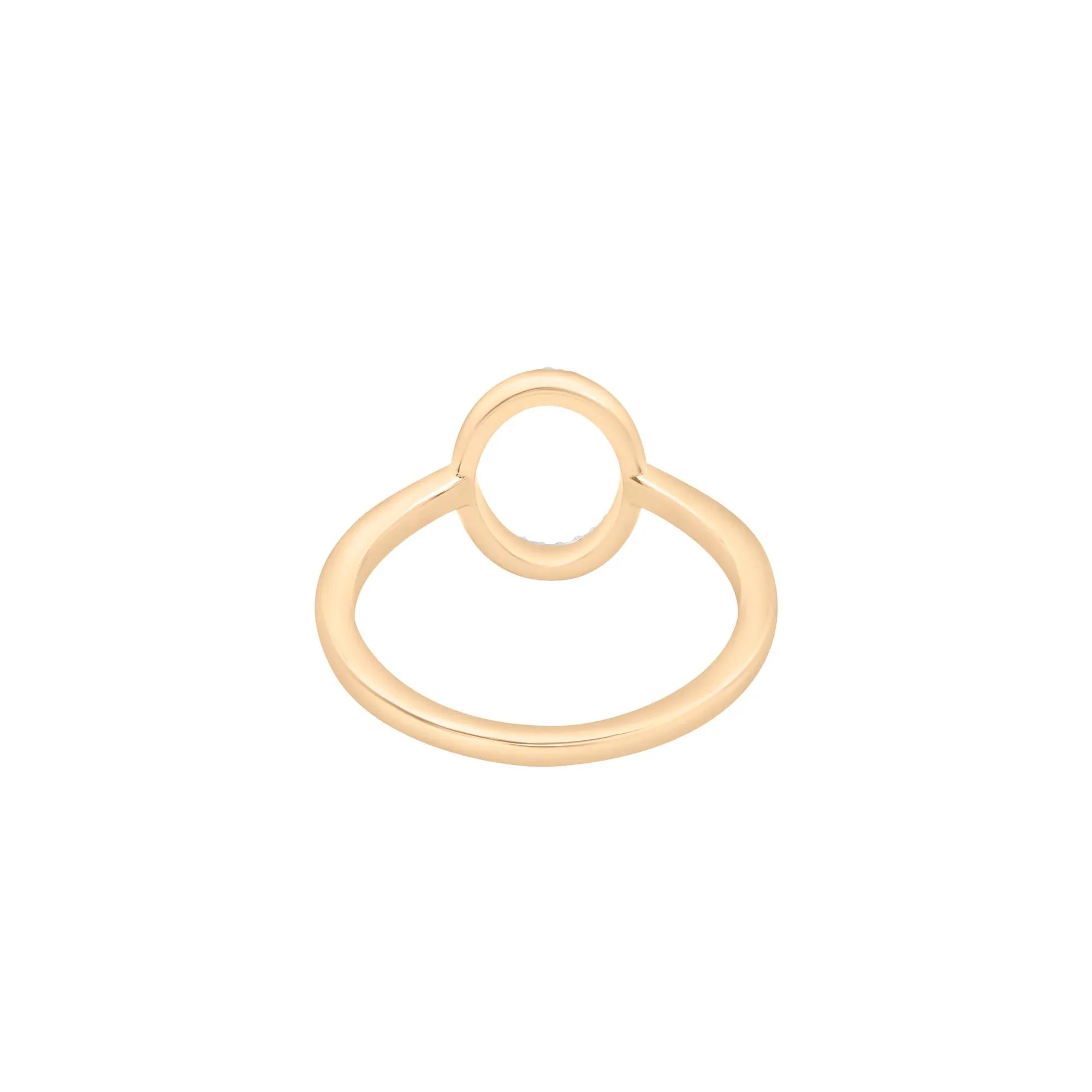 1/10 CT. Tw. Diamond Open Oval Ring 10K Yellow Gold Size 6 1mm - Image 4