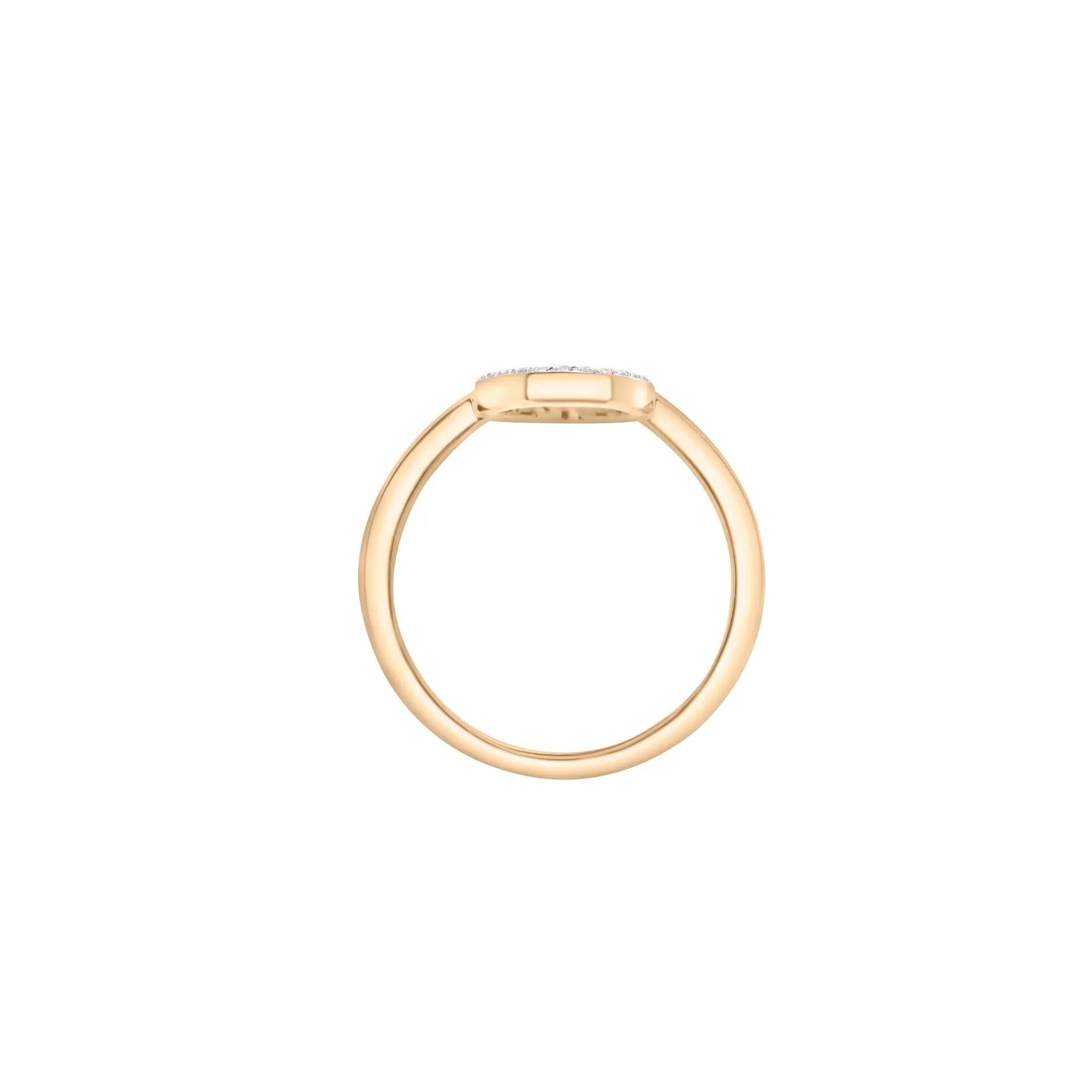 1/10 CT. Tw. Diamond Open Oval Ring 10K Yellow Gold Size 9 1mm - Image 3