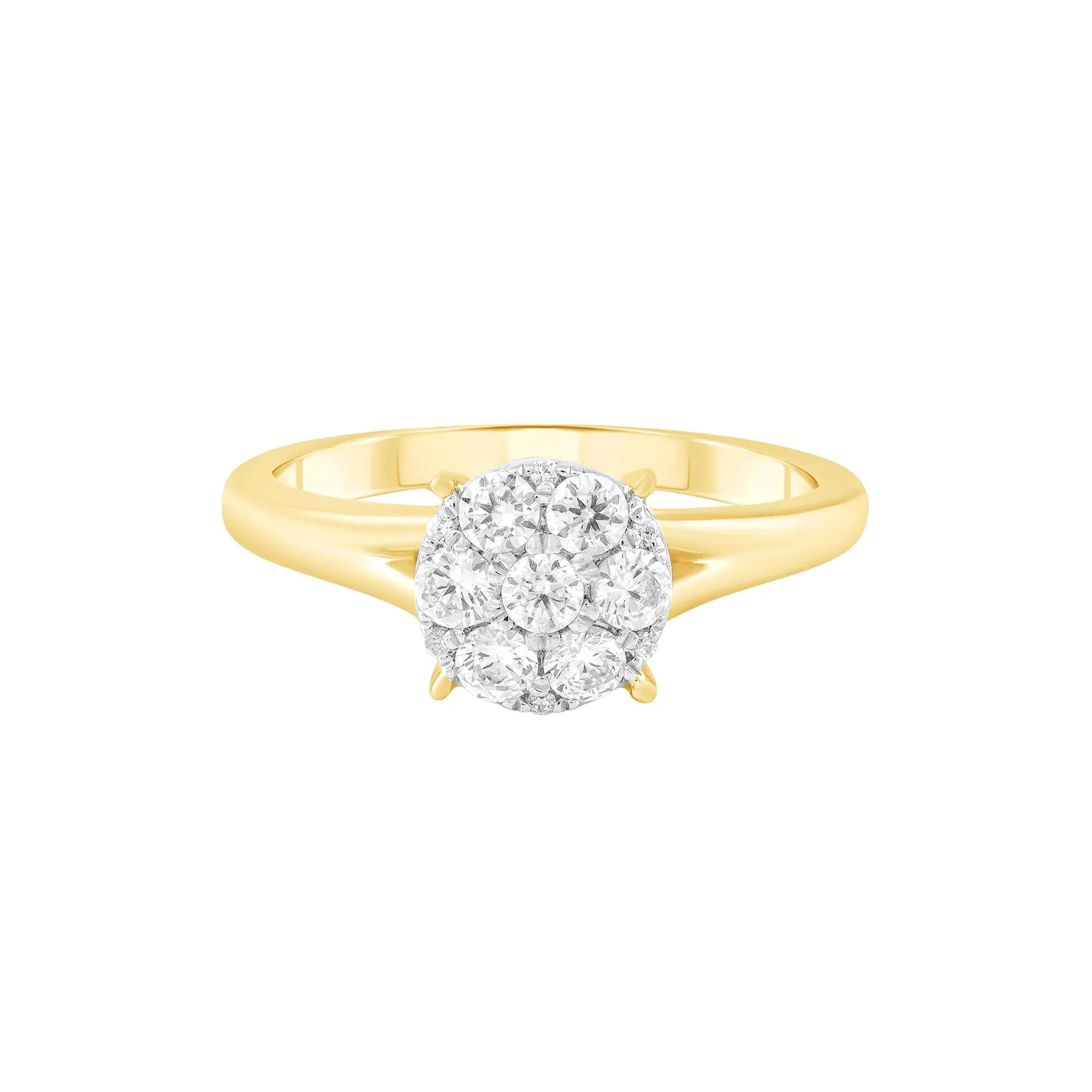 1/2 CT. Tw. Diamond Composite Engagement Ring 10K Yellow Gold Round Brilliant Cut Size 5