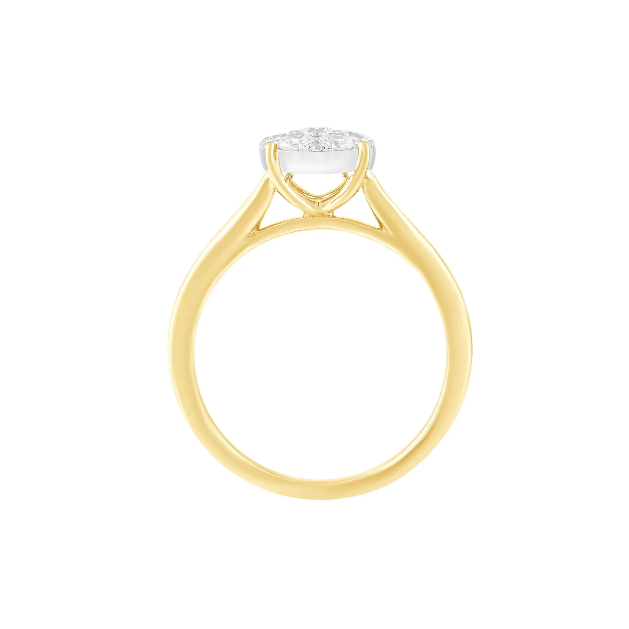 1/2 CT. Tw. Diamond Composite Engagement Ring 10K Yellow Gold Round Brilliant Cut Size 8.5 - Image 2