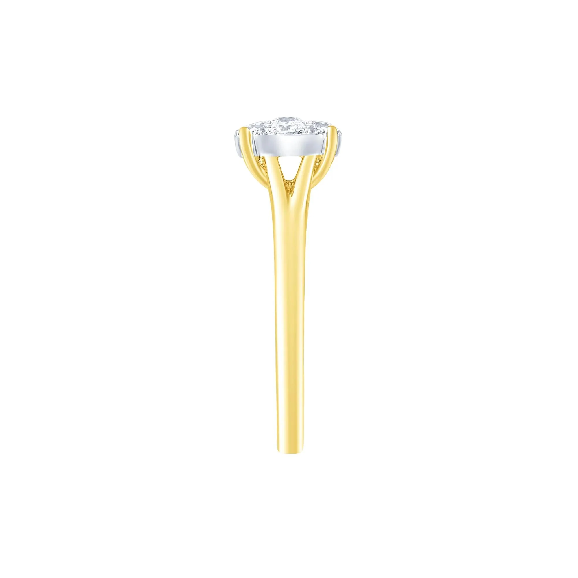 1/2 CT. Tw. Diamond Composite Engagement Ring 10K Yellow Gold Round Brilliant Cut Size 8.5 - Image 3