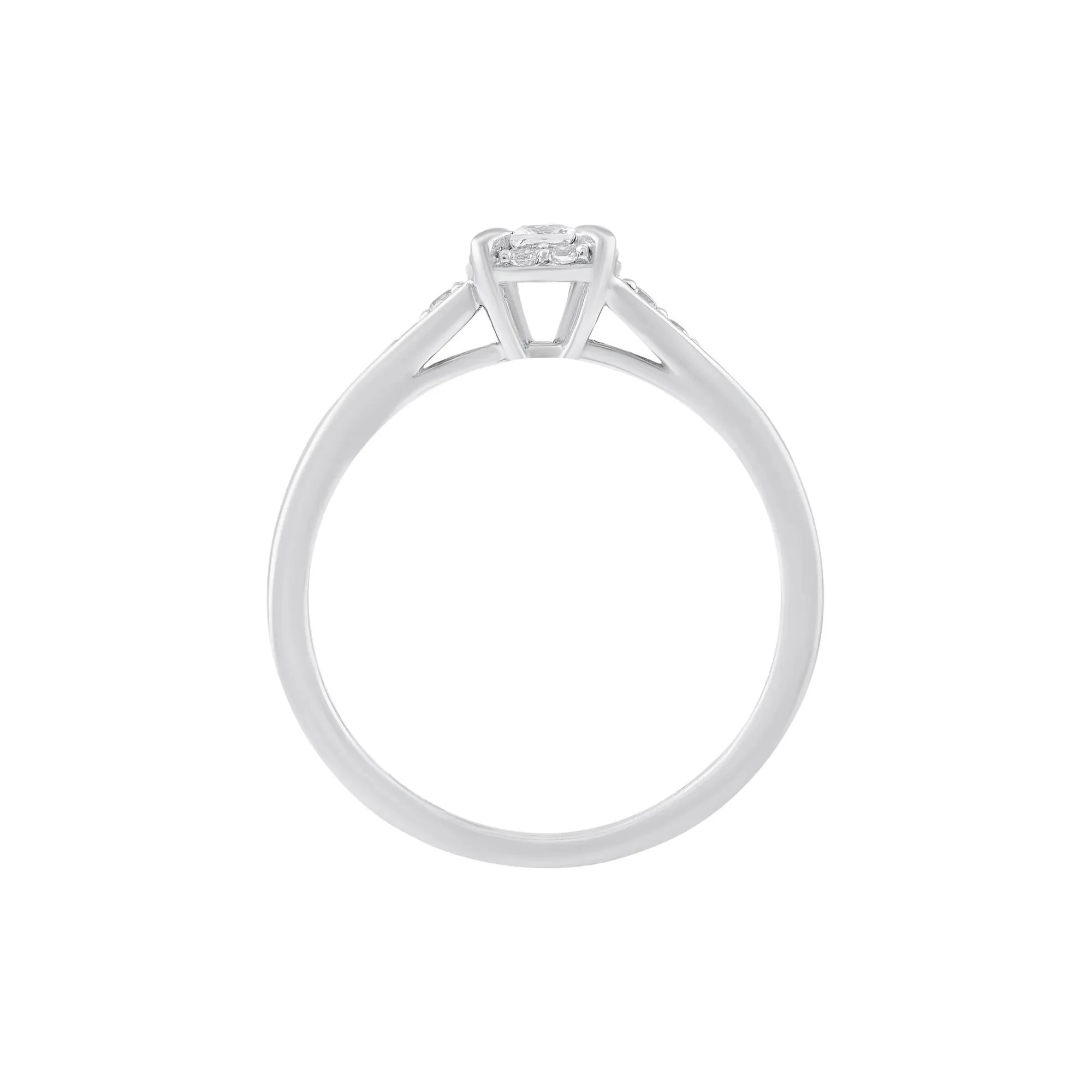 1/4 CT. Tw. Princess-Cut Diamond Promise Ring 10K White Gold Size 6 - Image 2