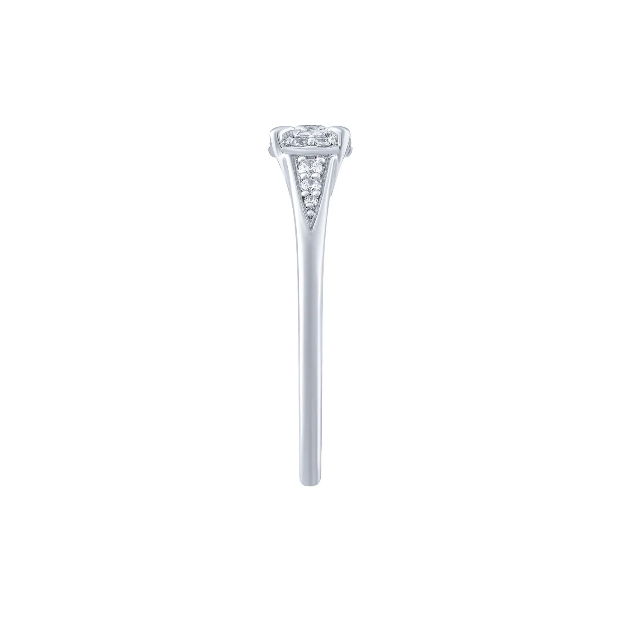 1/4 CT. Tw. Princess-Cut Diamond Promise Ring 10K White Gold Size 7.5 - Image 3