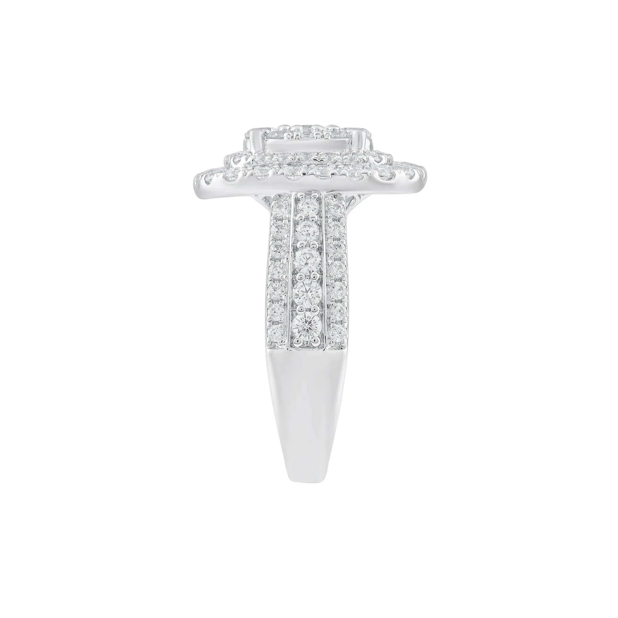 2 CT. Tw. Diamond Composite Engagement Ring 10K White Gold Round Brilliant Cut Size 8 - Image 3