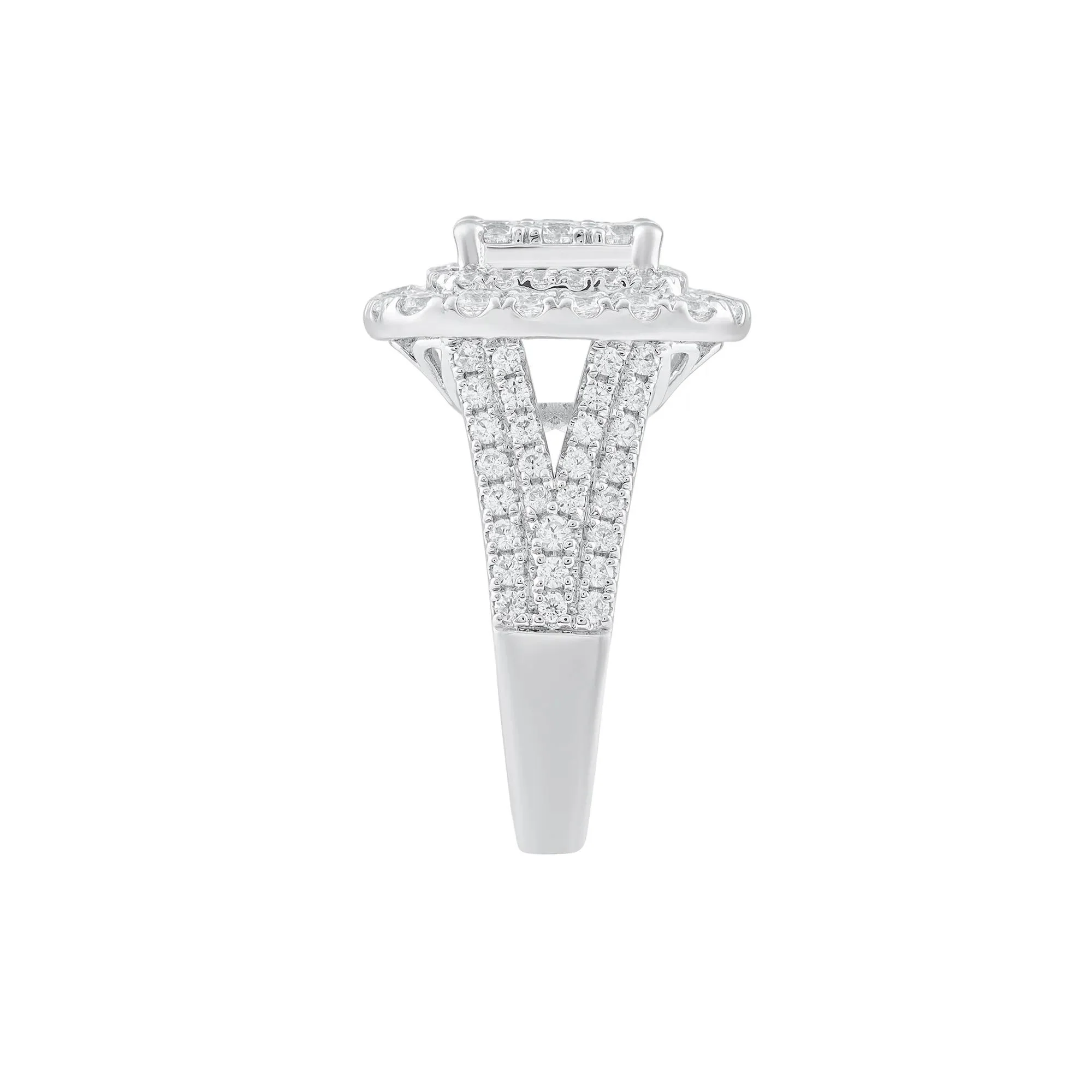 2 CT. Tw. Diamond Composite Engagement Ring 10K White Gold Round Brilliant Cut Size 7.5 - Image 3