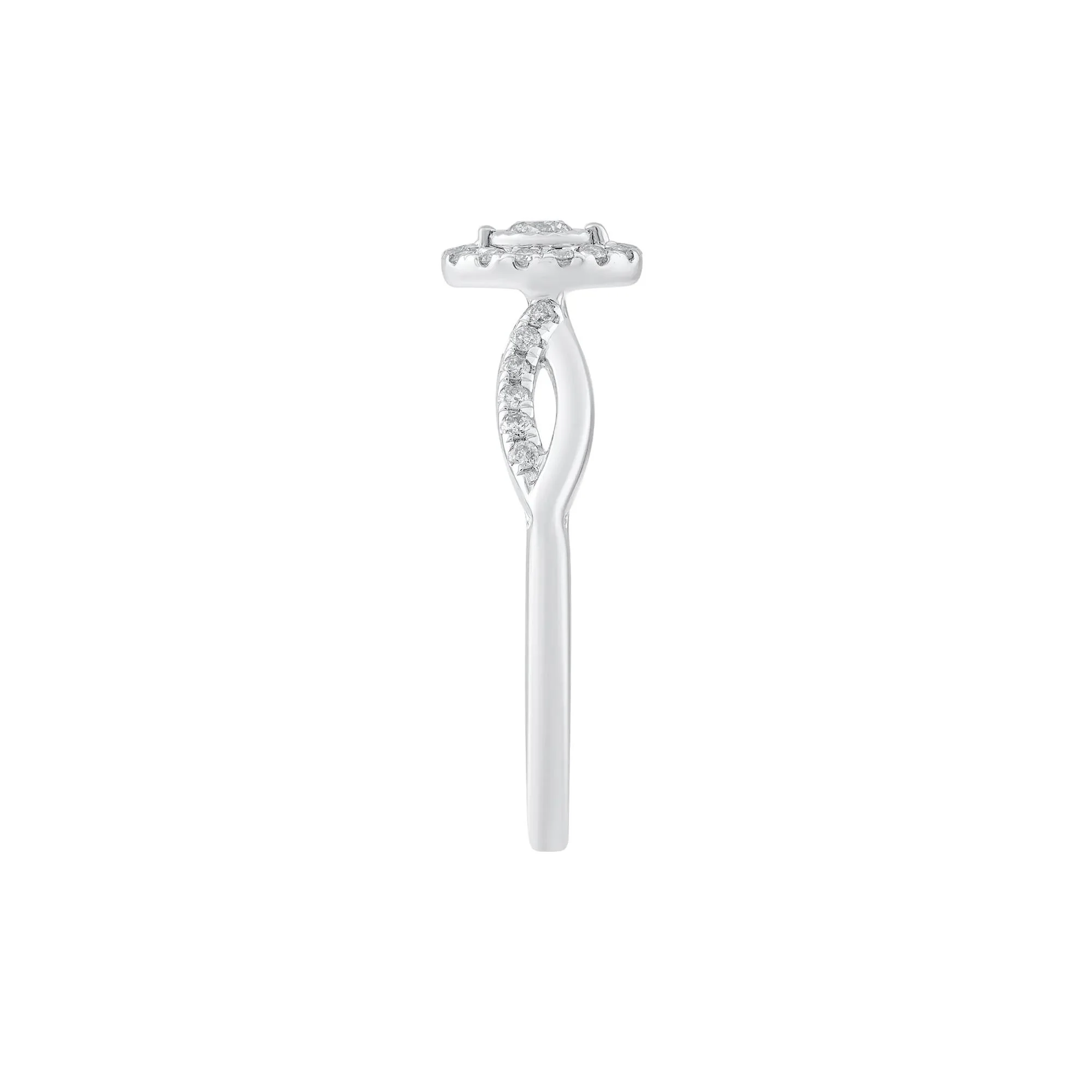 1/4 CT. Tw. Diamond Halo Promise Ring 10K White Gold Round Brilliant Cut Size 8.5 - Image 2