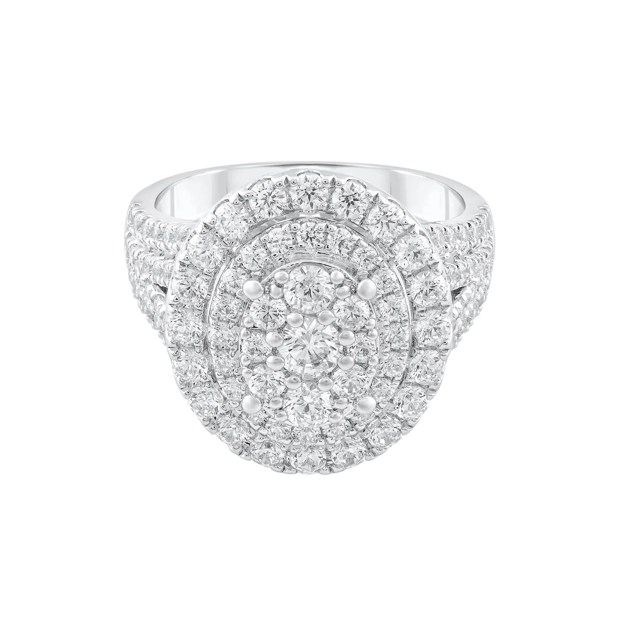 2 CT. Tw. Diamond Composite Engagement Ring 10K White Gold Round Brilliant Cut Size 6
