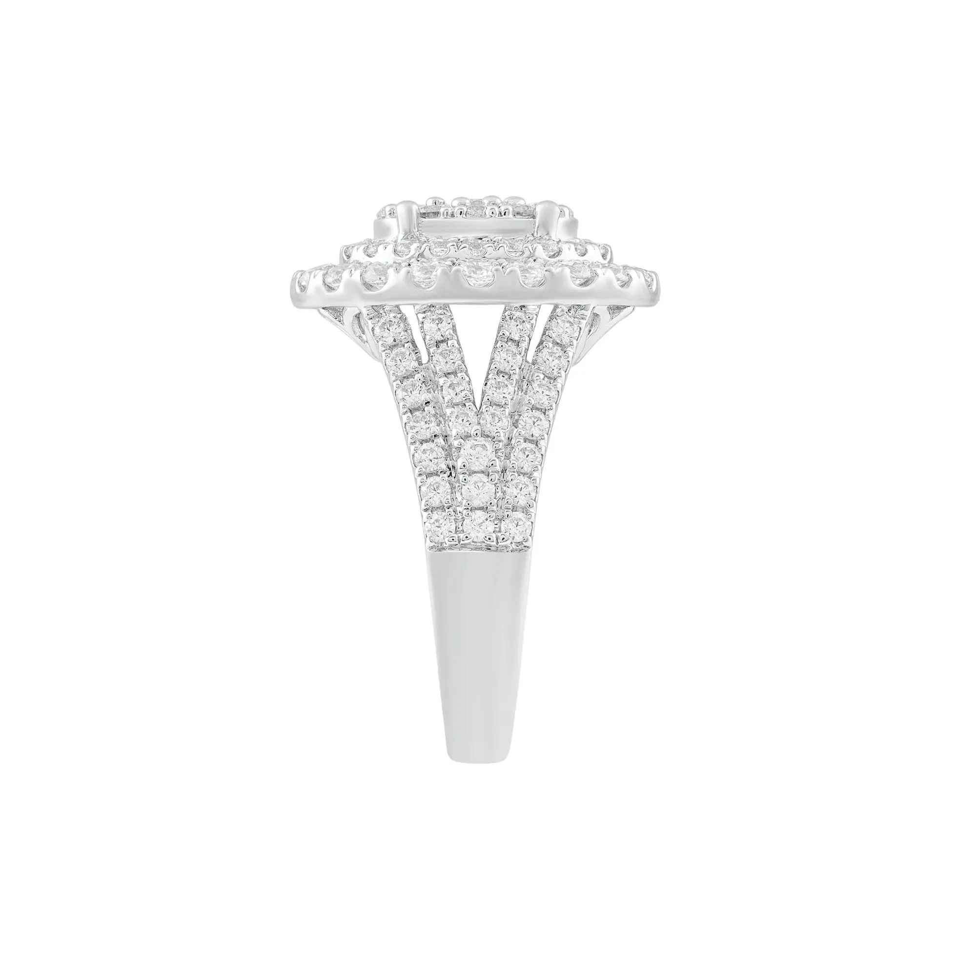 2 CT. Tw. Diamond Composite Engagement Ring 10K White Gold Round Brilliant Cut Size 7.5 - Image 3