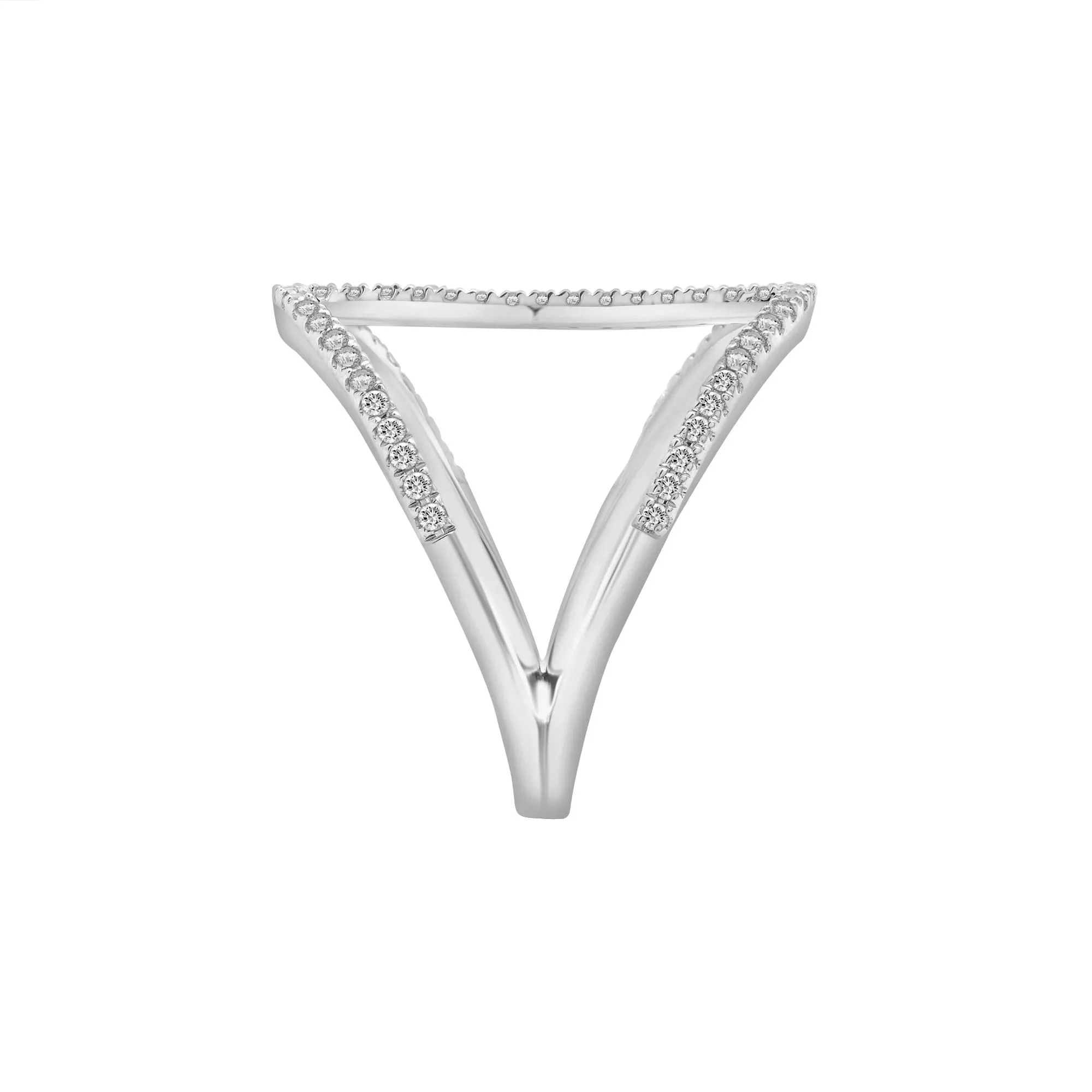 1/3 CT. Tw. Diamond Open Bar Ring 10K White Gold Size 8 2mm - Image 5