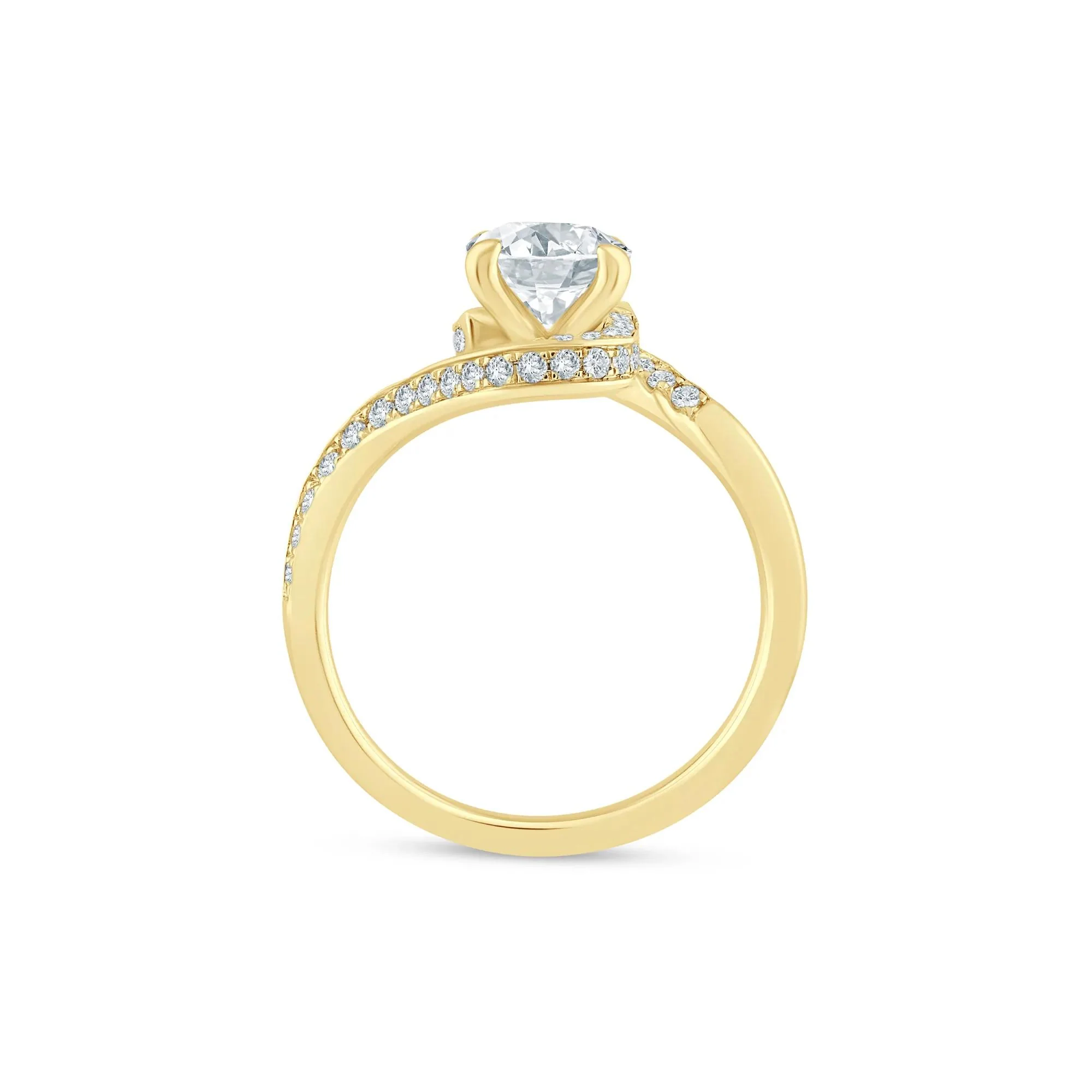 2 1/2 CT. Tw. Lab Grown Diamond Bypass Engagement Ring 14K Yellow Gold Size 5.5 - Image 2