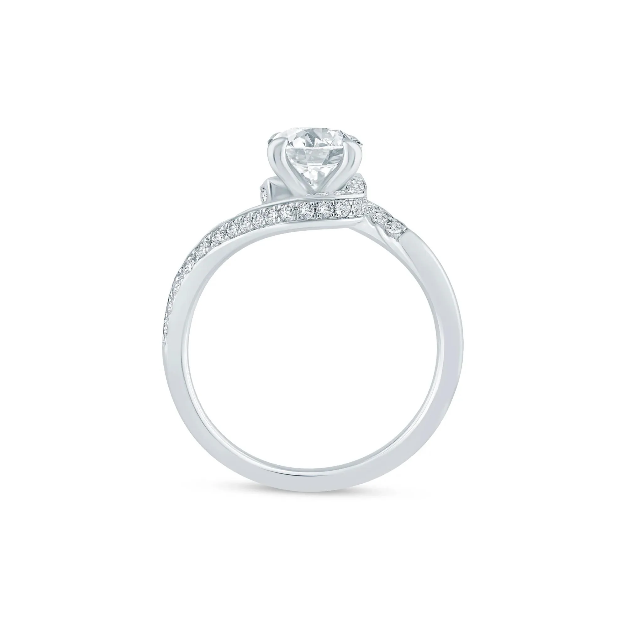 2 1/2 CT. Tw. Lab Grown Diamond Bypass Engagement Ring 14K White Gold Size 8.5 - Image 2