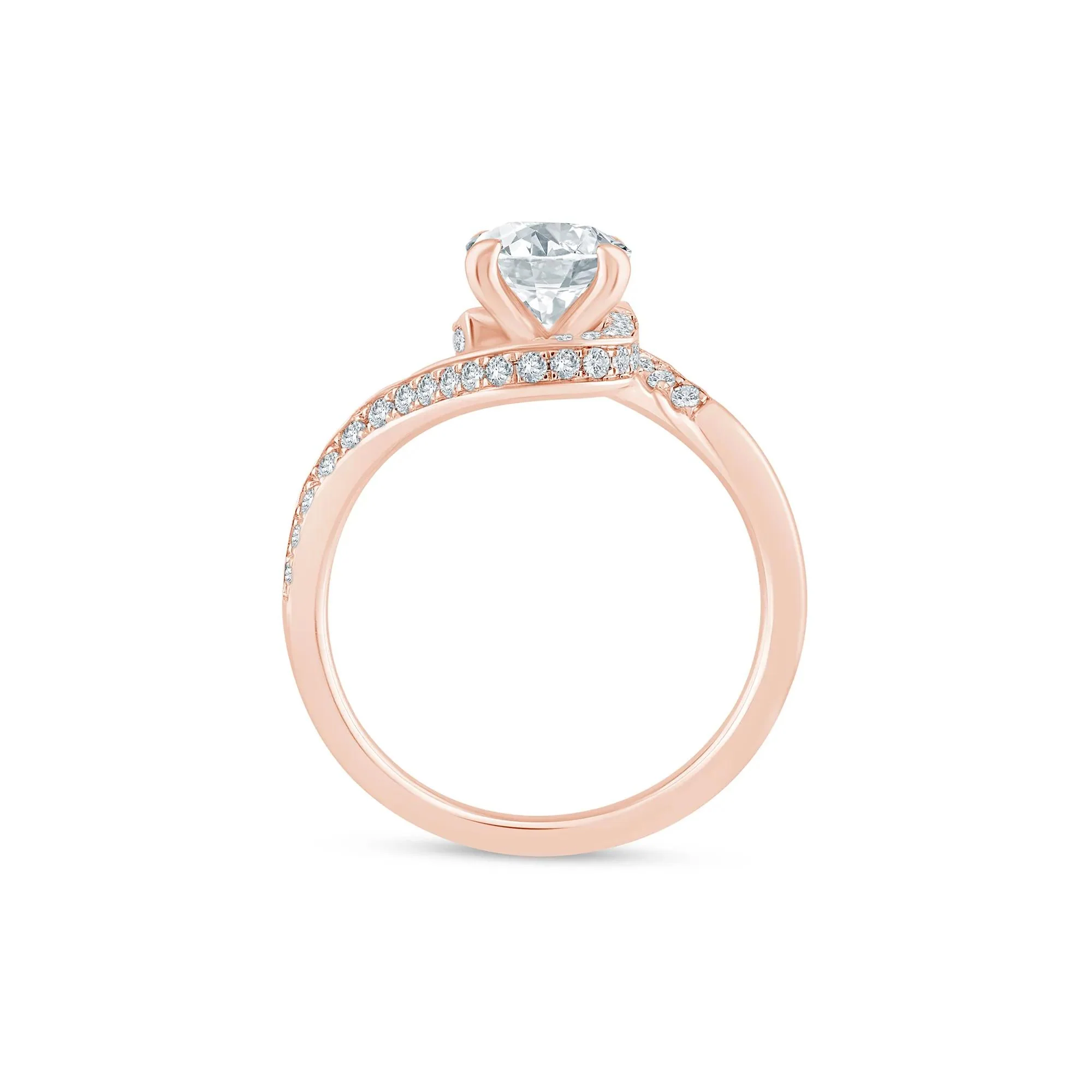 2 1/2 CT. Tw. Lab Grown Diamond Bypass Engagement Ring 14K Rose Gold Size 6 - Image 2