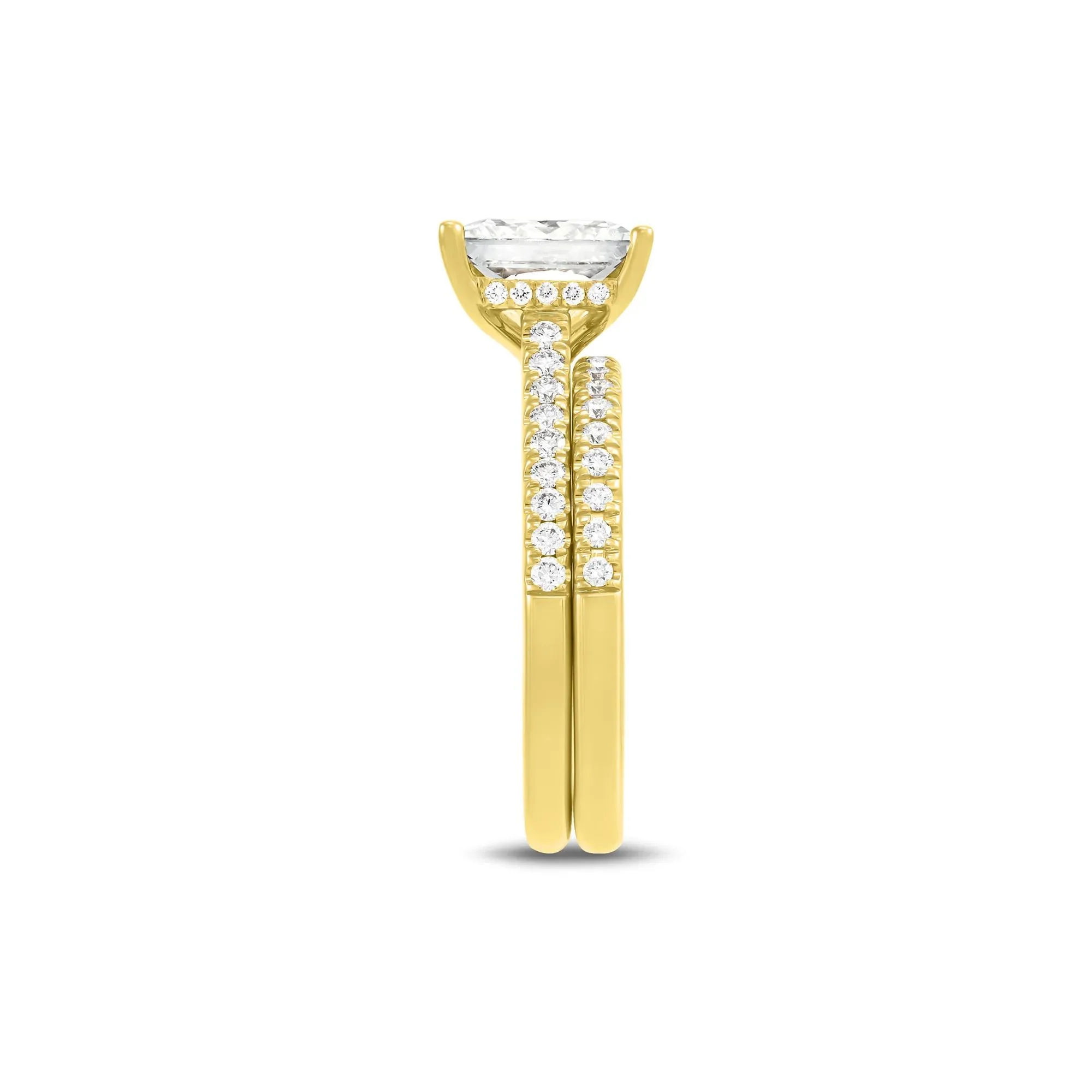 3 1/2 CT. Tw. Lab Grown Diamond Wedding Set 14K Yellow Gold Ring Size 6 1mm - Image 2
