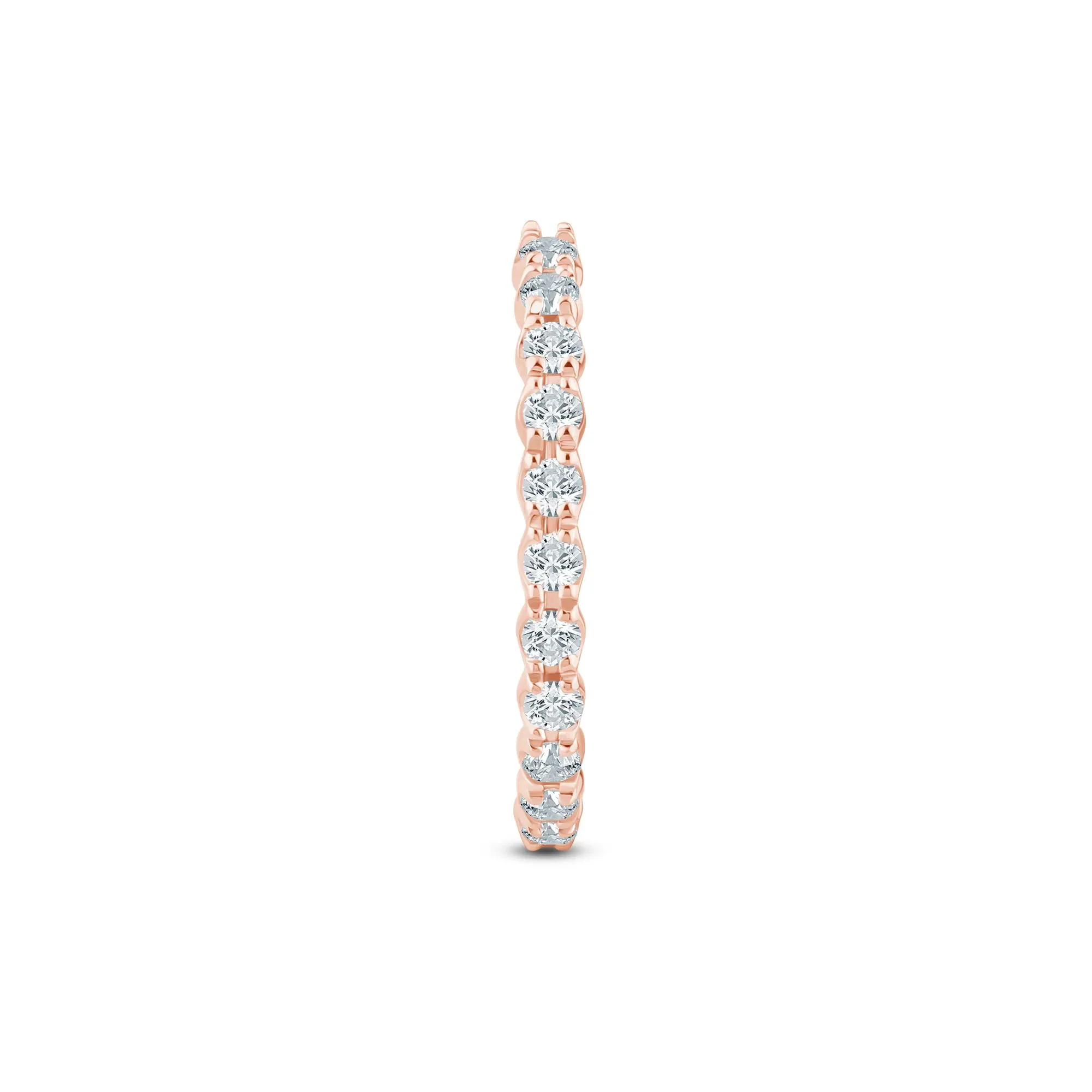 5/8 CT. Tw. Lab Grown Diamond Open Anniversary Band Ring 14K Rose Gold Round Brilliant Cut Size 5 2mm - Image 3