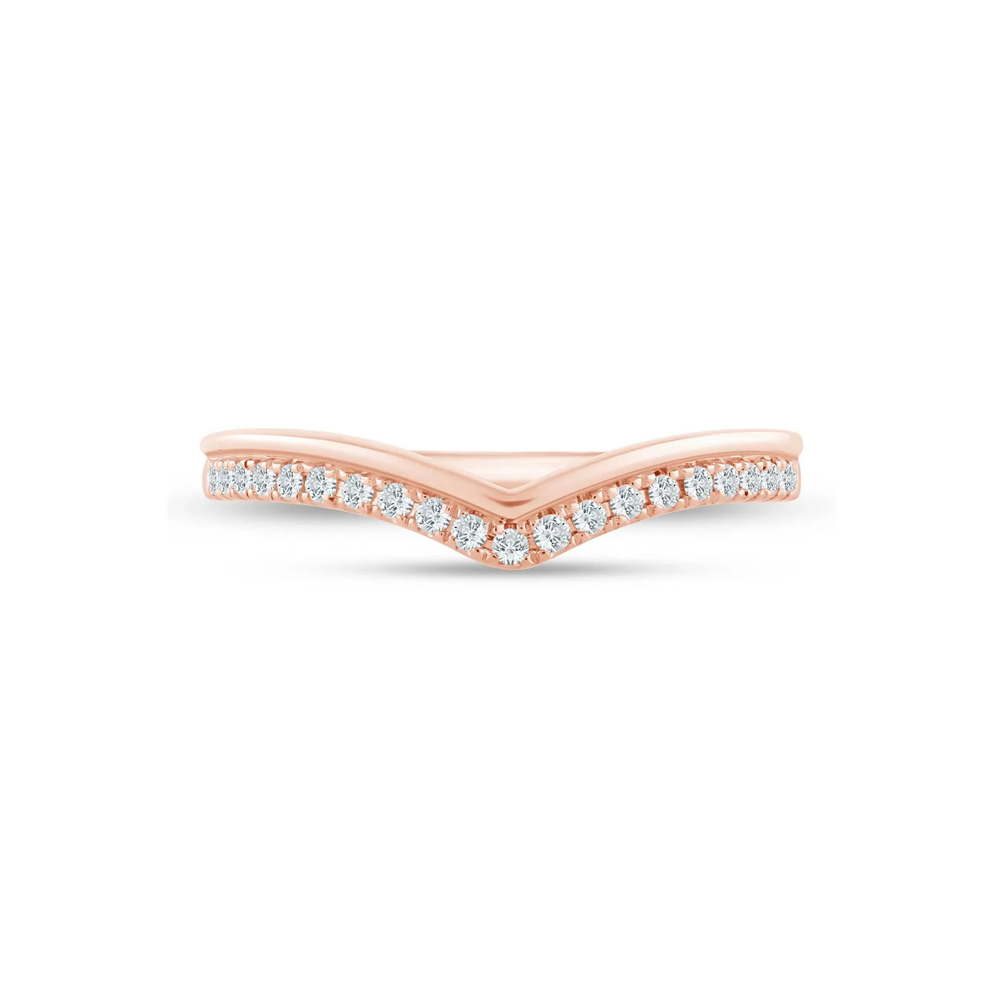 1/7 CT. Tw. Lab Grown Diamond Contour Band Ring 14K Rose Gold Size 5 1.5mm