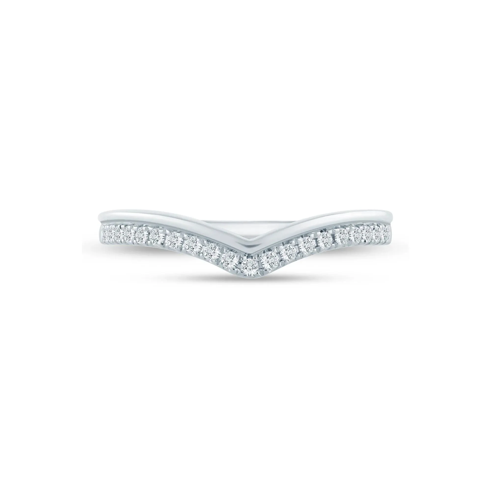 1/7 CT. Tw. Lab Grown Diamond Contour Band Ring 14K White Gold Size 9 1.5mm