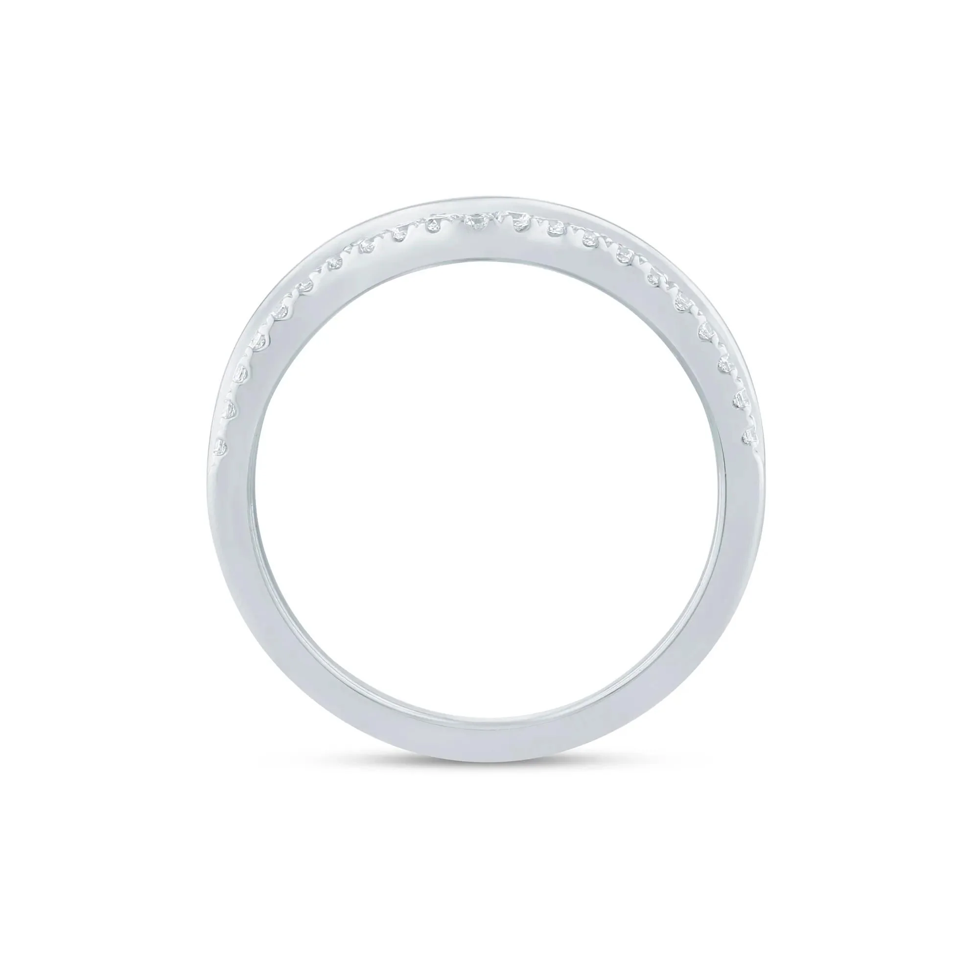 1/7 CT. Tw. Lab Grown Diamond Contour Band Ring 14K White Gold Size 9 1.5mm - Image 2