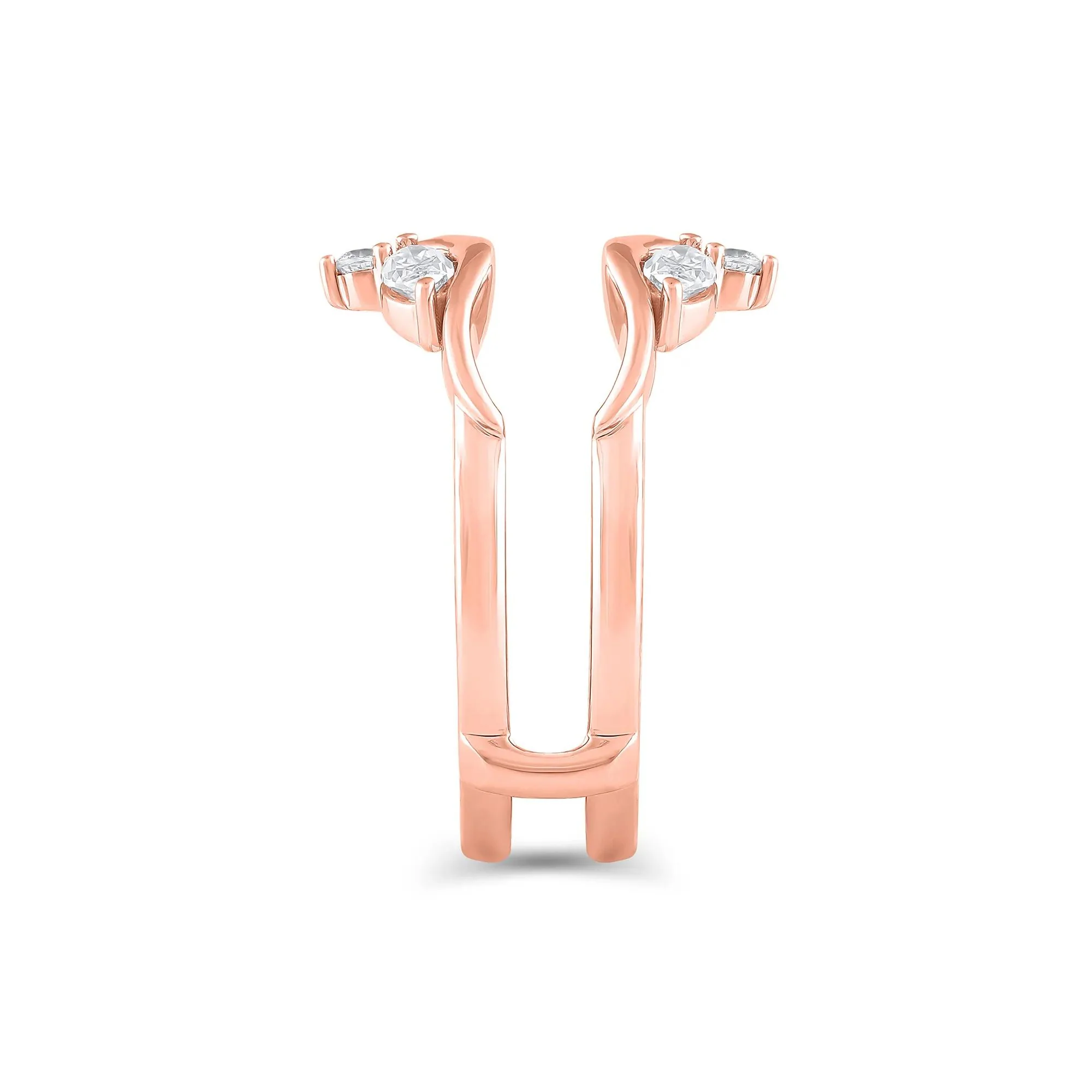 5/8 CT. Tw. Lab Grown Diamond Ring Insert 14K Rose Gold Round Brilliant Cut Size 7 - Image 3