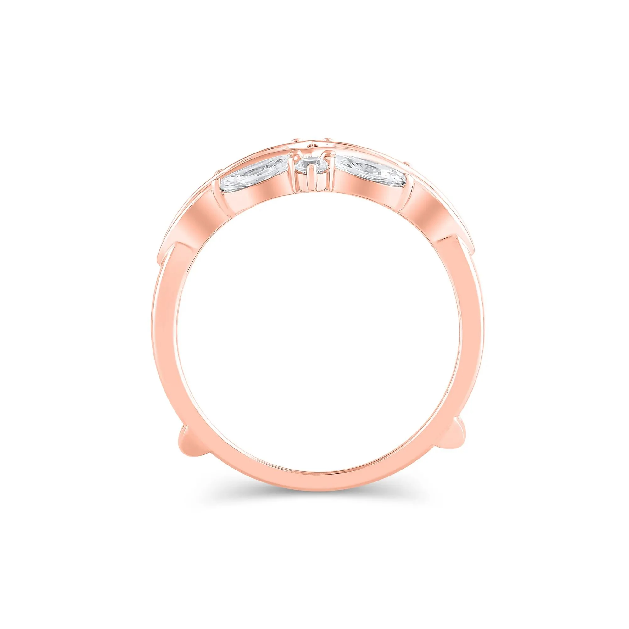 5/8 CT. Tw. Lab Grown Diamond Ring Insert 14K Rose Gold Round Brilliant Cut Size 7.5 - Image 2