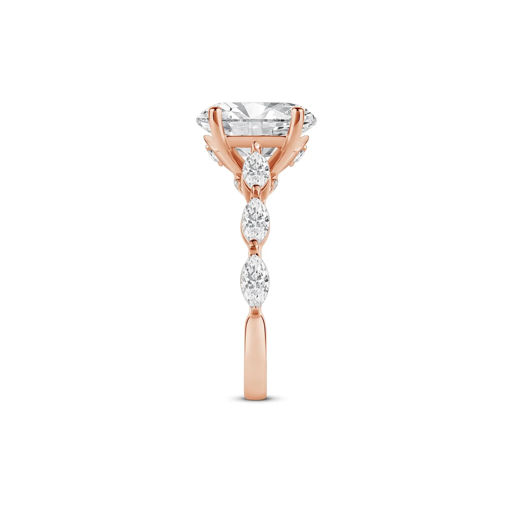 3/4 CT. Tw. Lab Grown Oval Diamond Engagement Ring 14K Rose Gold Size 5.5 2mm - Image 3