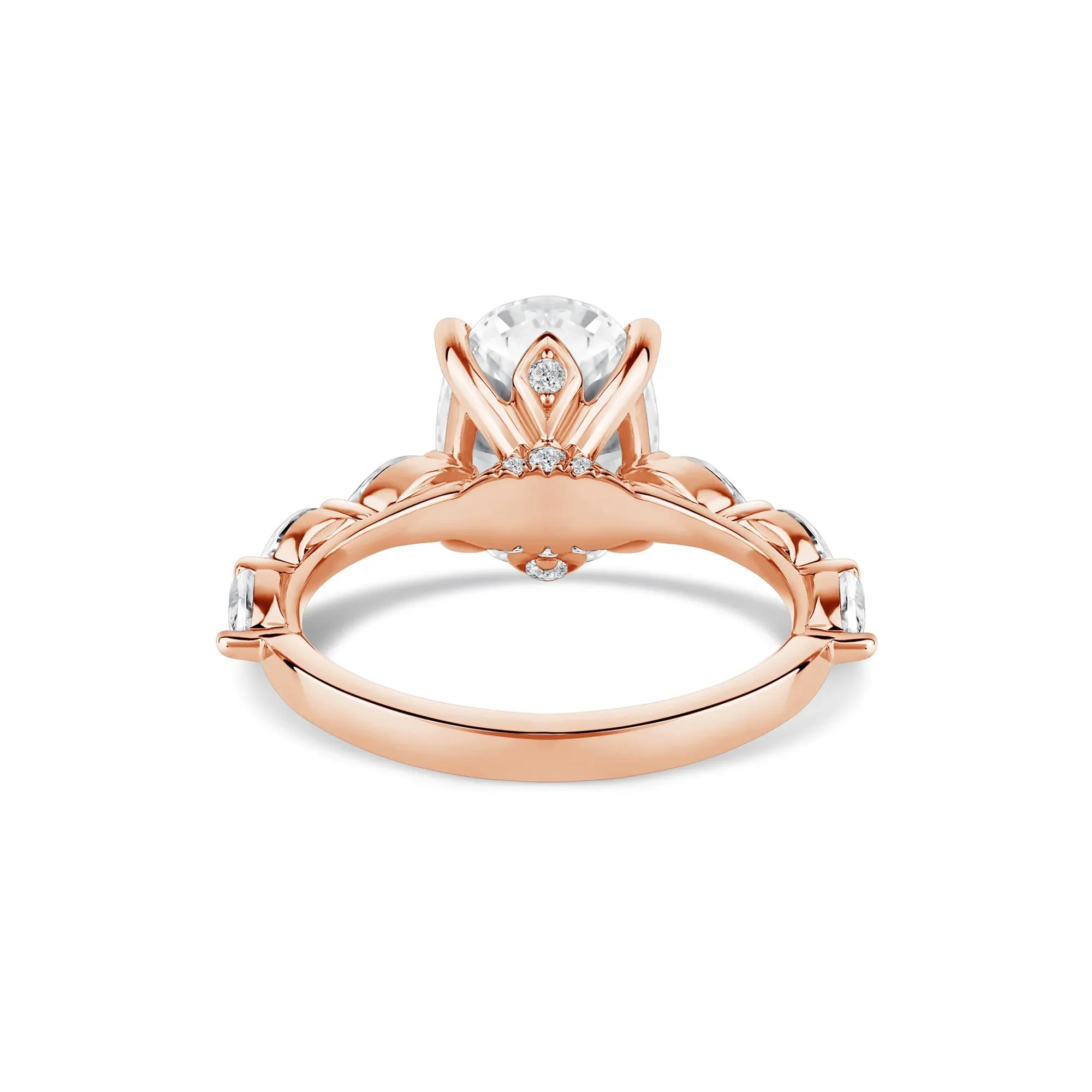 3/4 CT. Tw. Lab Grown Oval Diamond Engagement Ring 14K Rose Gold Size 7 2mm - Image 4